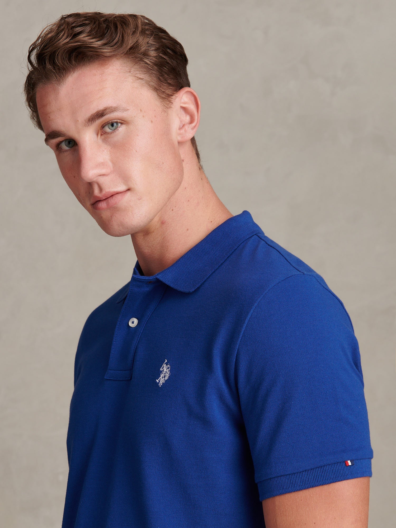 Mens Double Horsemen Polo Shirt Sodalite Blue - Image 2