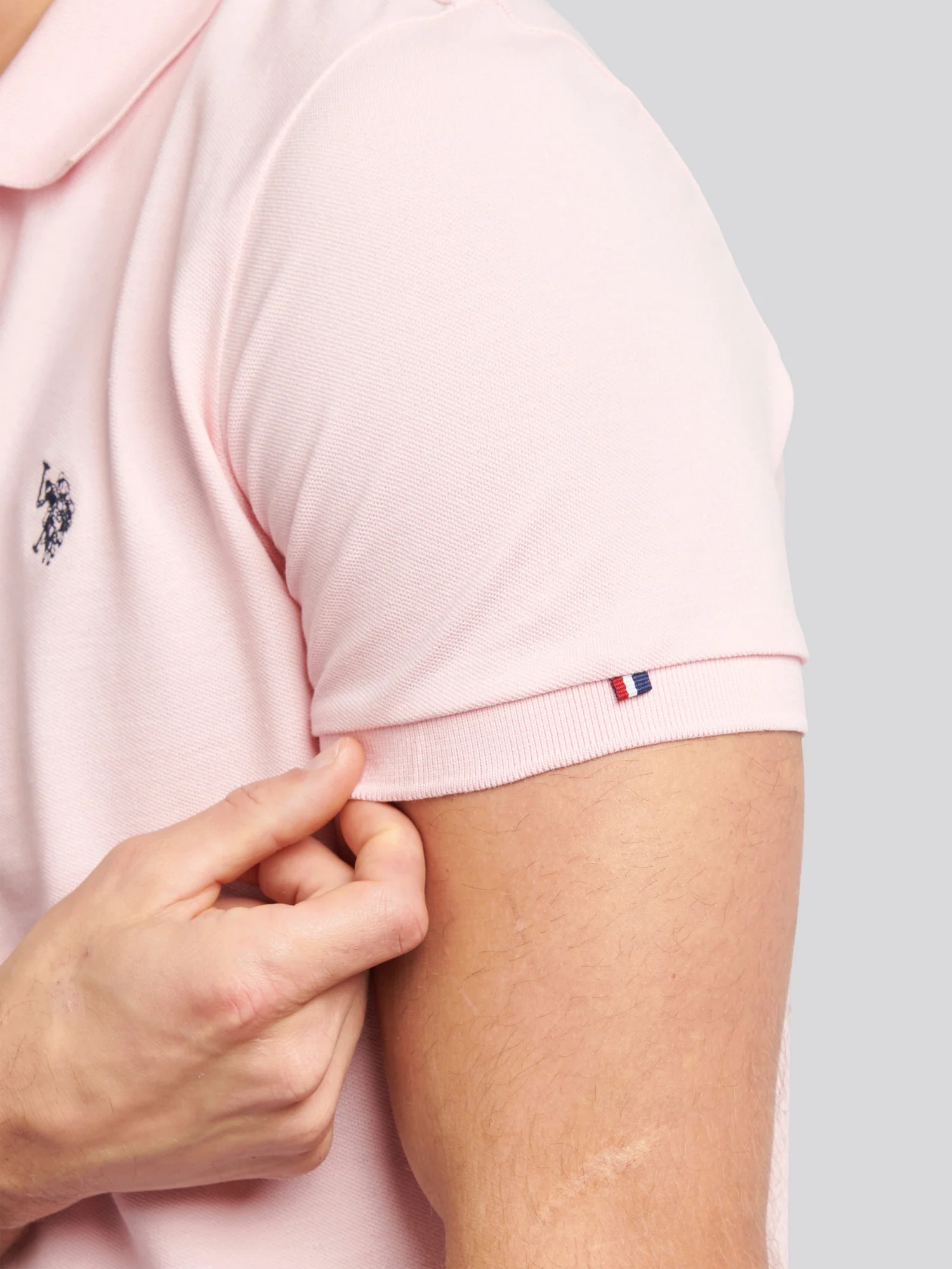 Mens Double Horsemen Polo Shirt Tickled Pink - Image 5