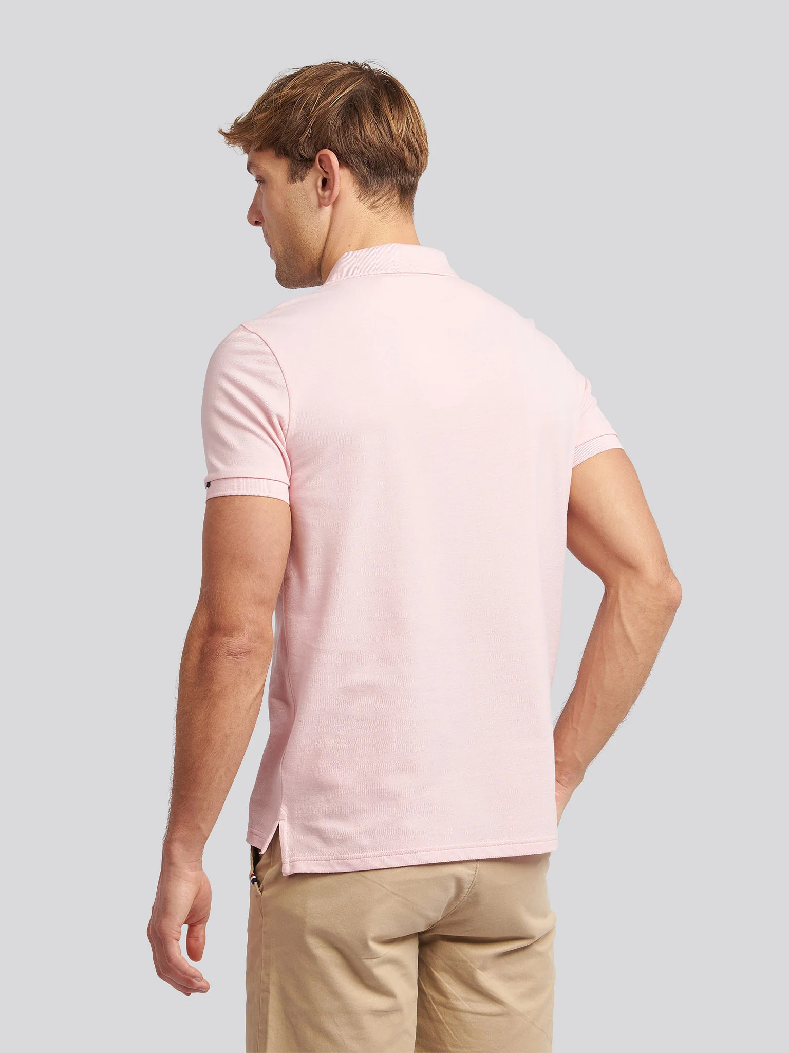 Mens Double Horsemen Polo Shirt Tickled Pink - Image 6