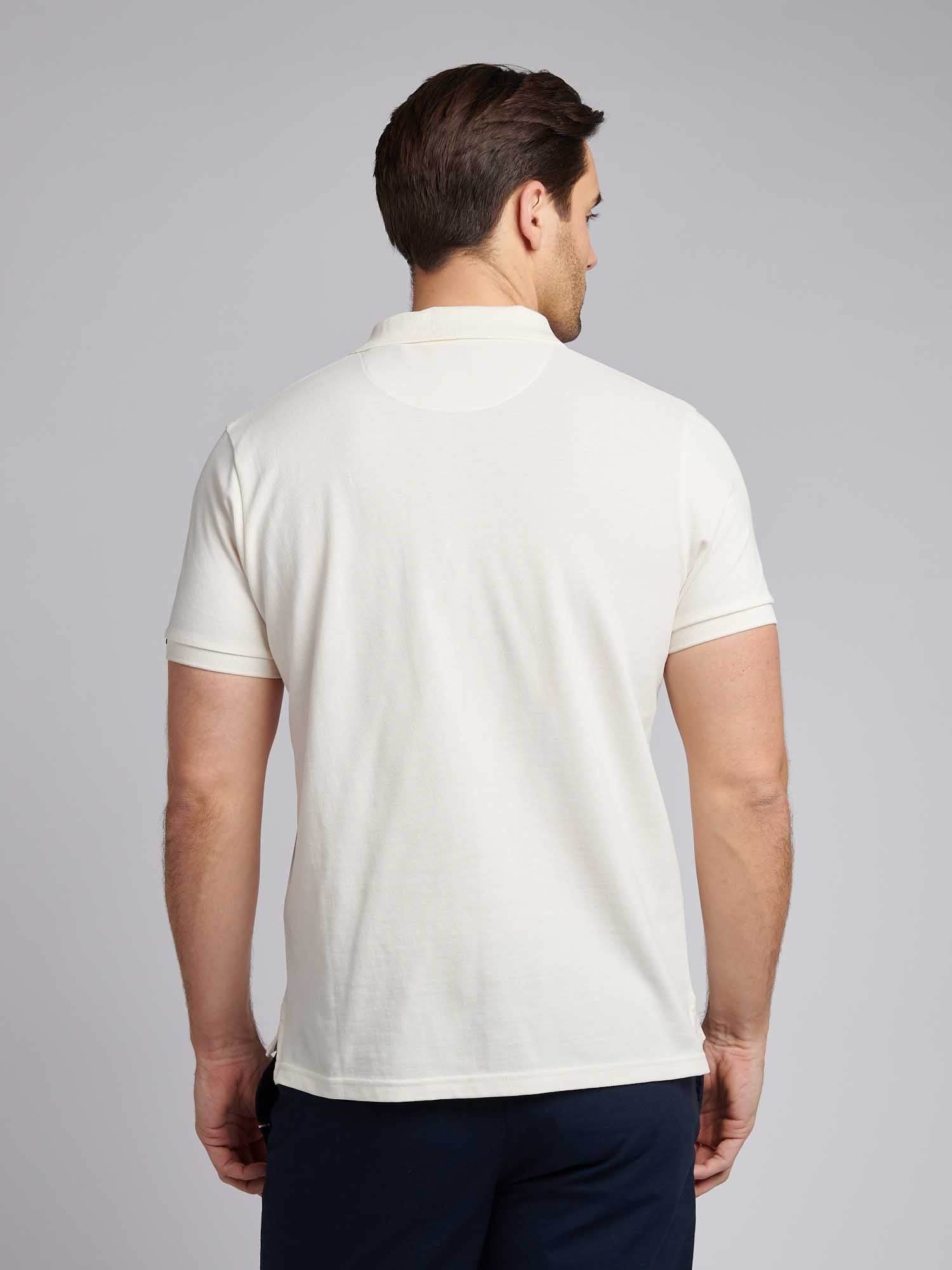 Mens Double Horsemen Polo Shirt Whisper White - Image 3