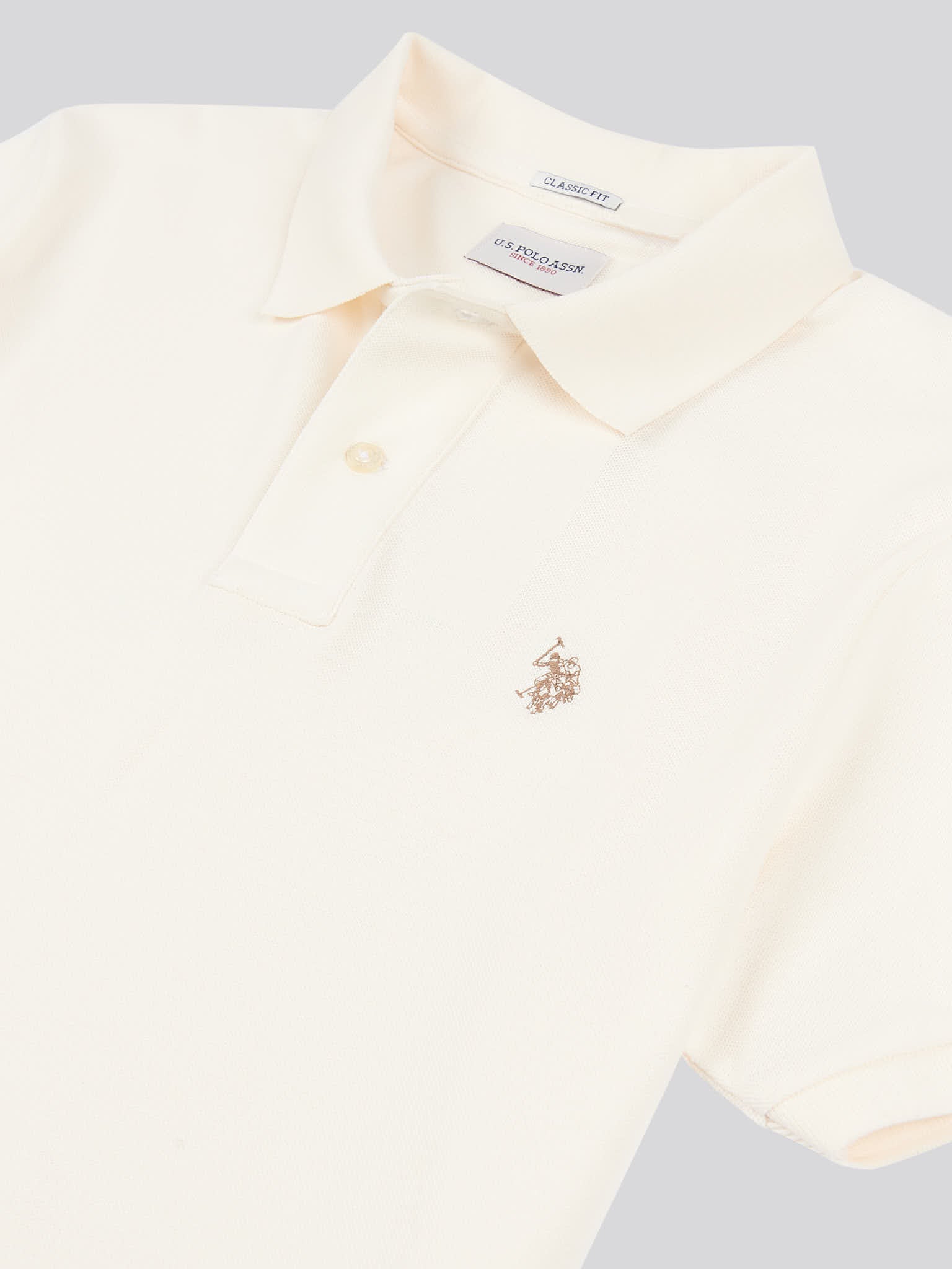 Mens Double Horsemen Polo Shirt Whisper White - Image 7
