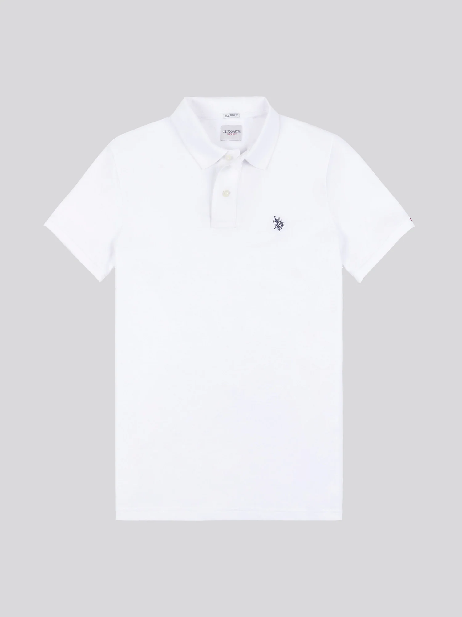 Mens Double Horsemen Polo Shirt White / Dark Sapphire Navy DHM - Image 6
