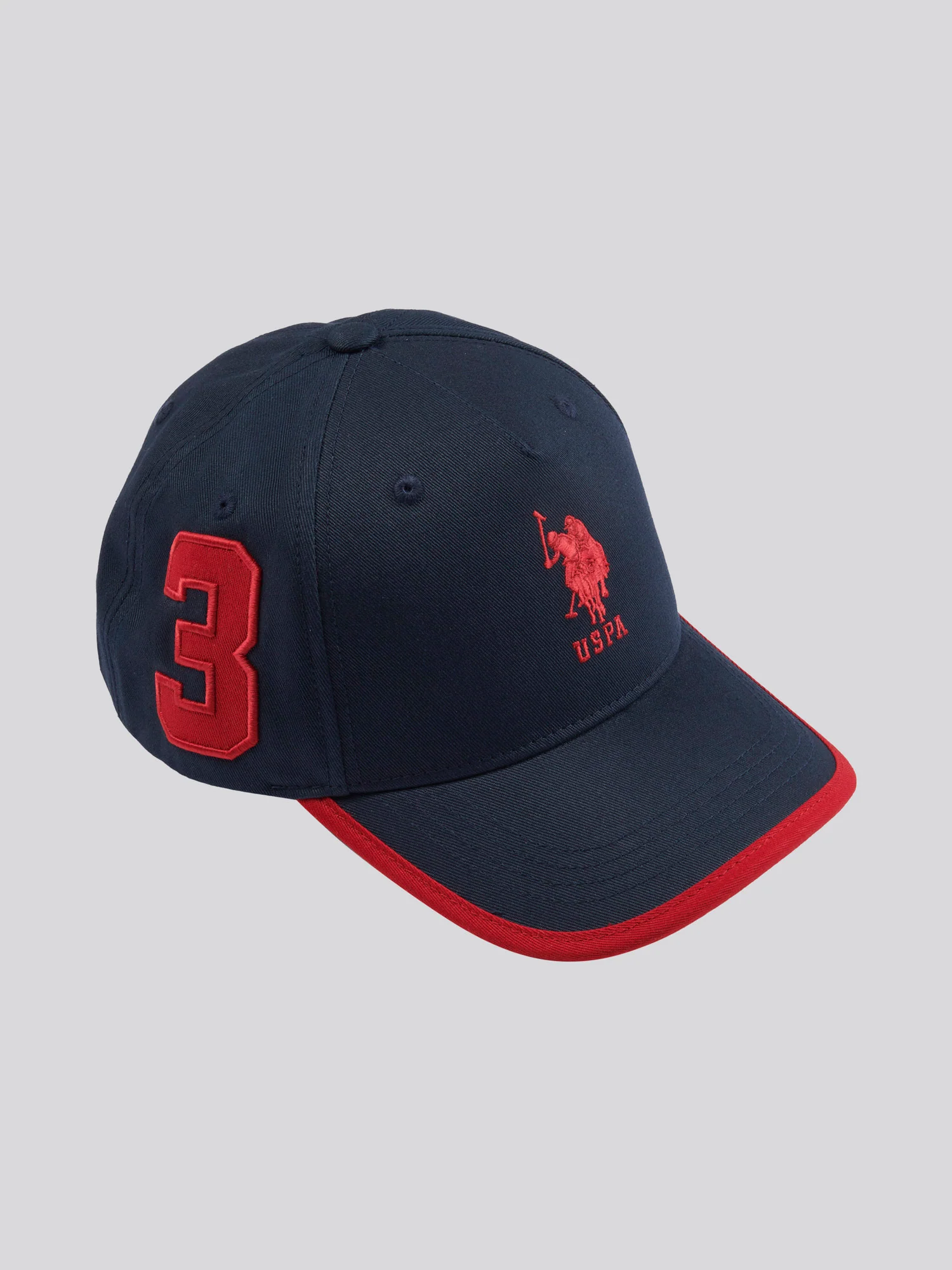 Mens Player 3 Baseball Cap Dark Sapphire Navy / Haute Red DHM - Image 3