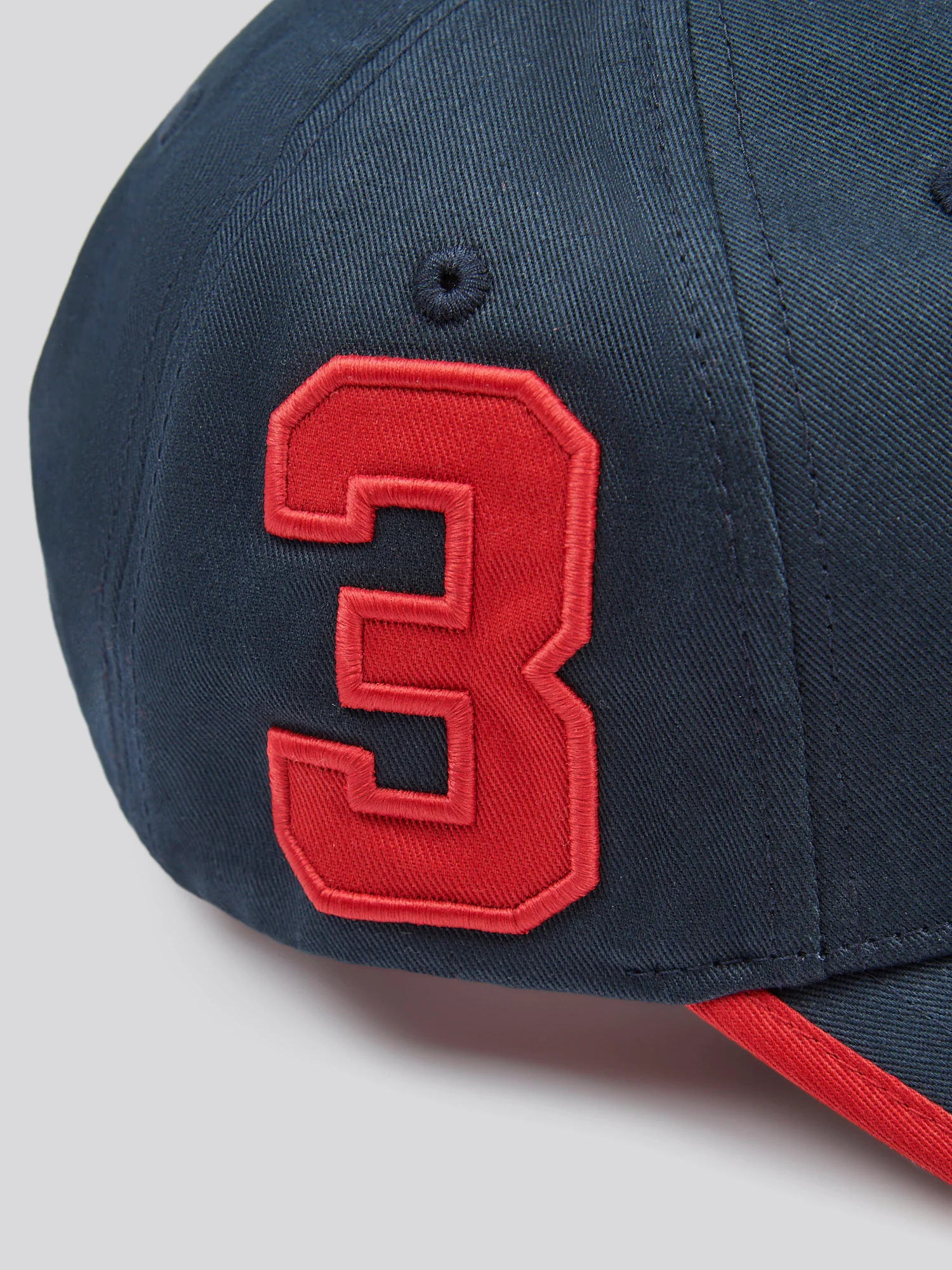 Mens Player 3 Baseball Cap Dark Sapphire Navy / Haute Red DHM - Image 6