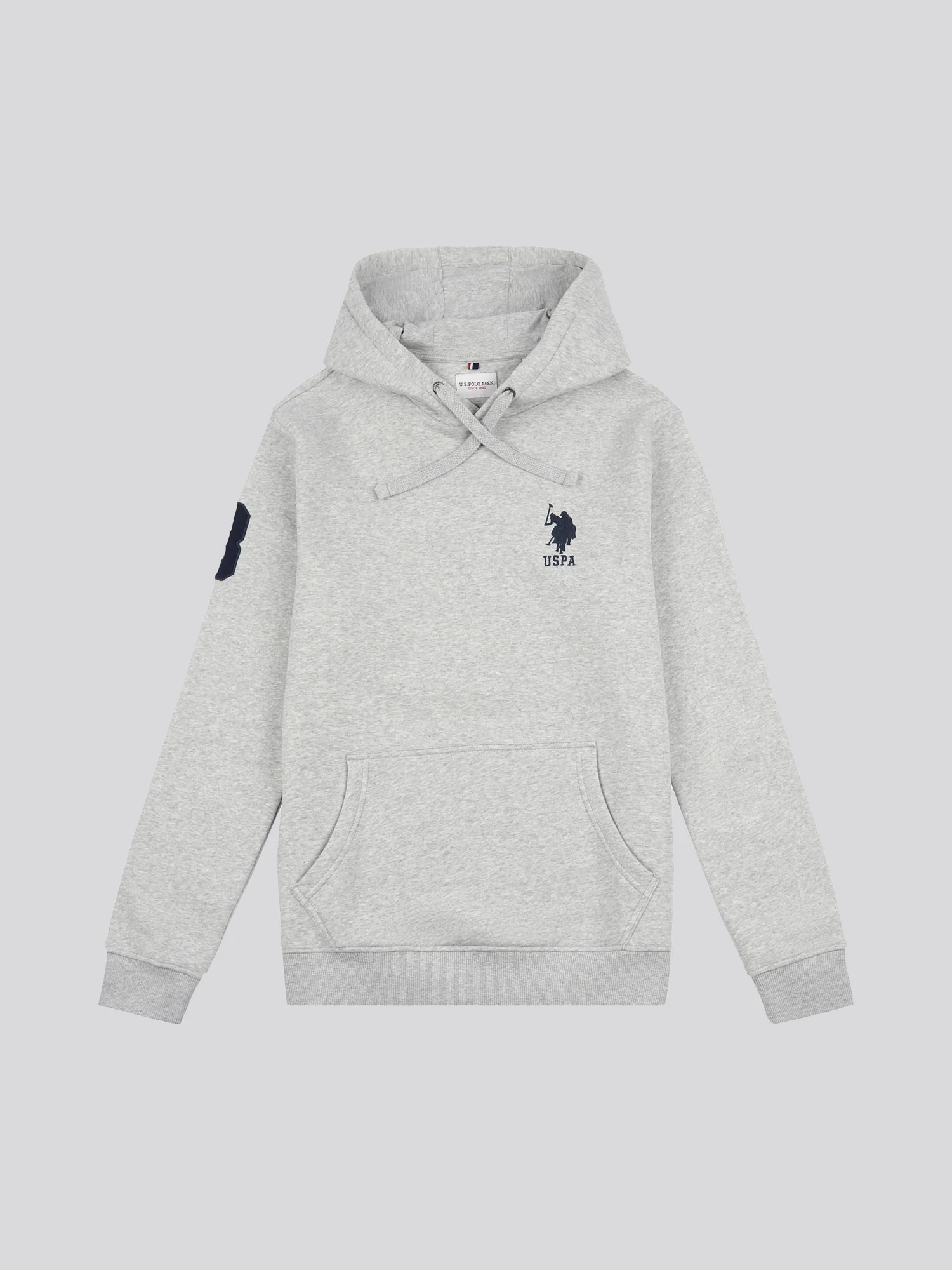 Mens Player 3 Hoodie in Mid Grey Marl - Image 5