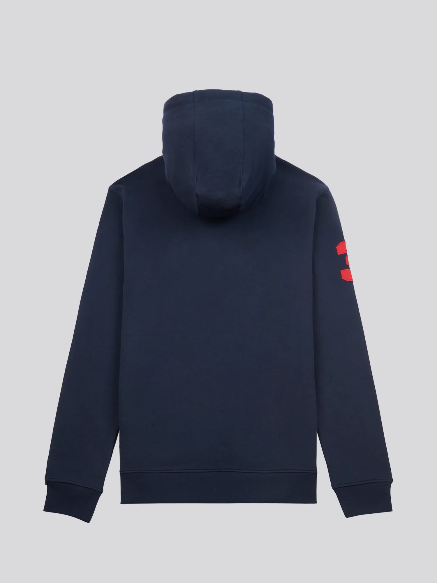 Mens Player 3 Loopback Hoodie in Dark Sapphire Navy / Haute Red DHM - Image 7