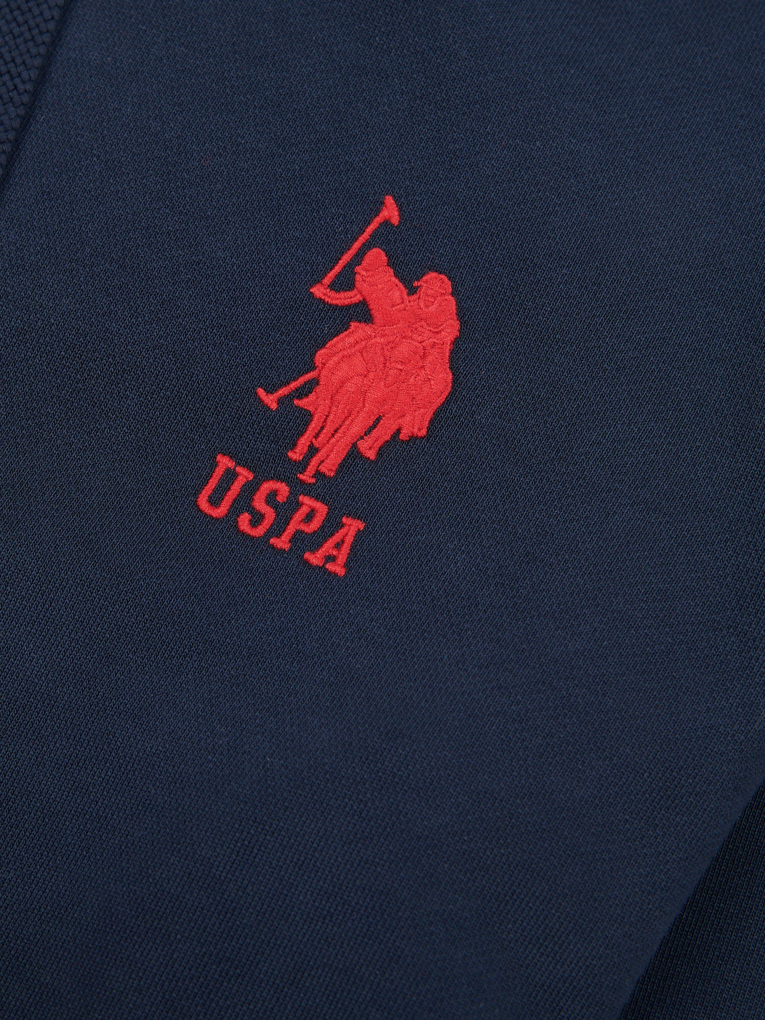 Mens Player 3 Loopback Hoodie in Dark Sapphire Navy / Haute Red DHM - Image 8