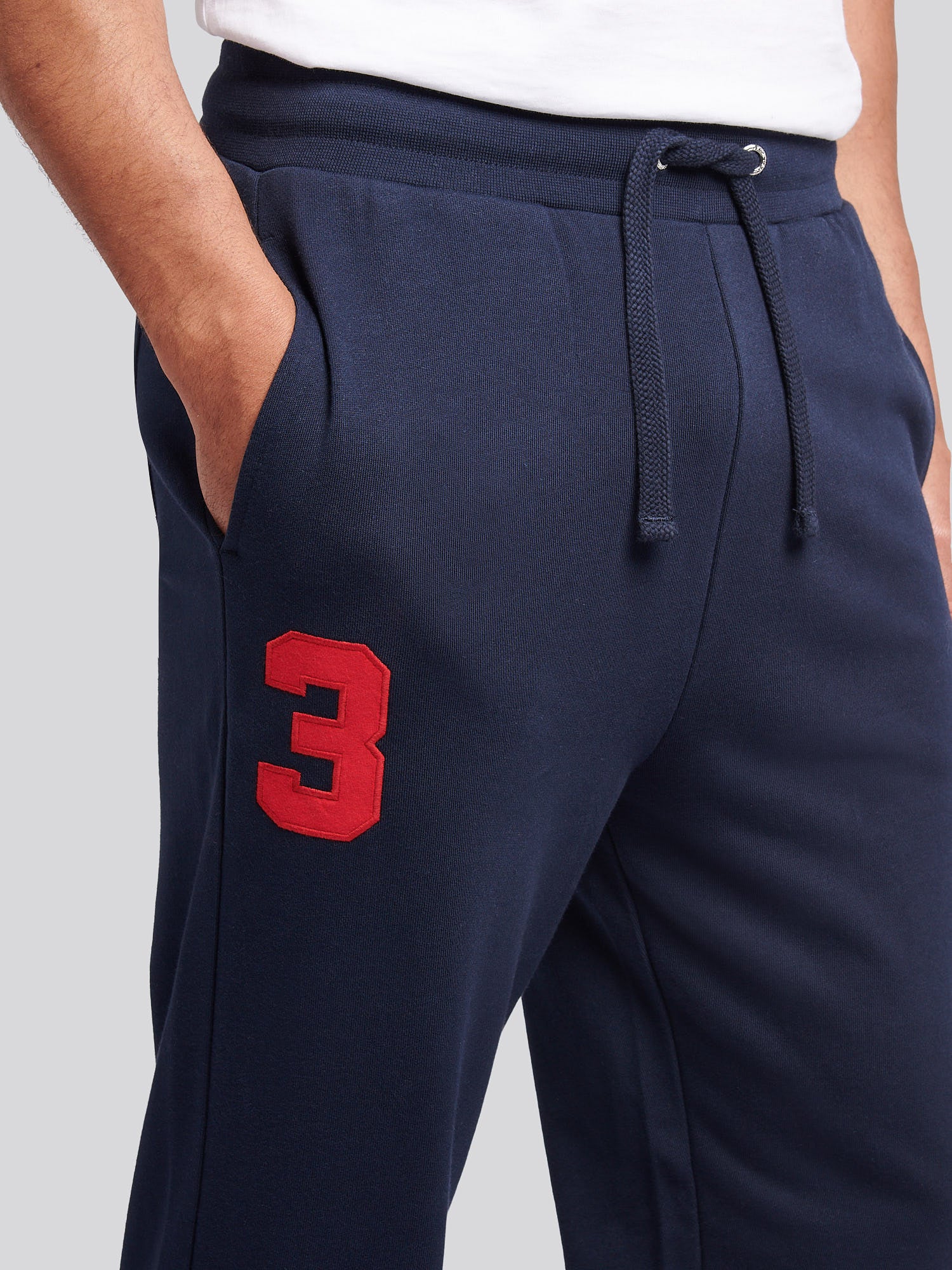 Mens Player 3 Loopback Jogger in Dark Sapphire Navy / Haute Red DHM - Image 3