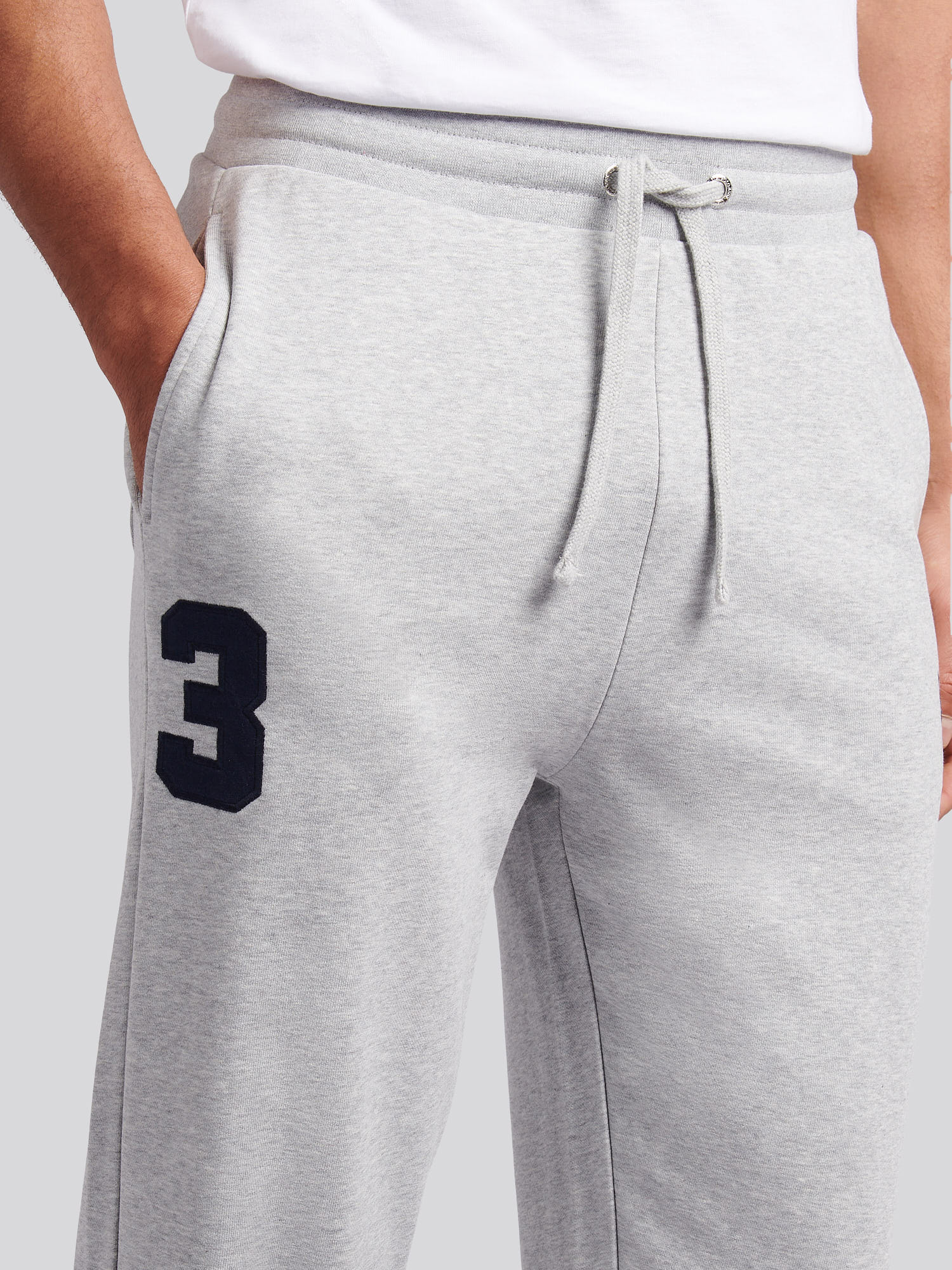 Mens Player 3 Loopback Jogger in Mid Grey Marl - Image 3