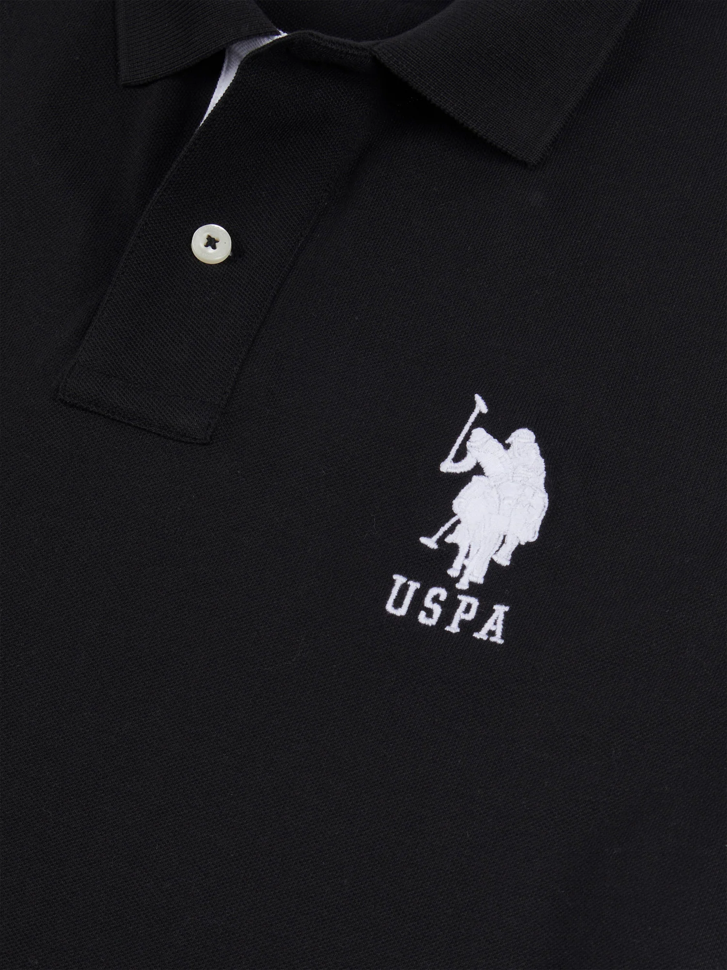 Mens Player 3 Polo Shirt Black Bright White DHM - Image 7
