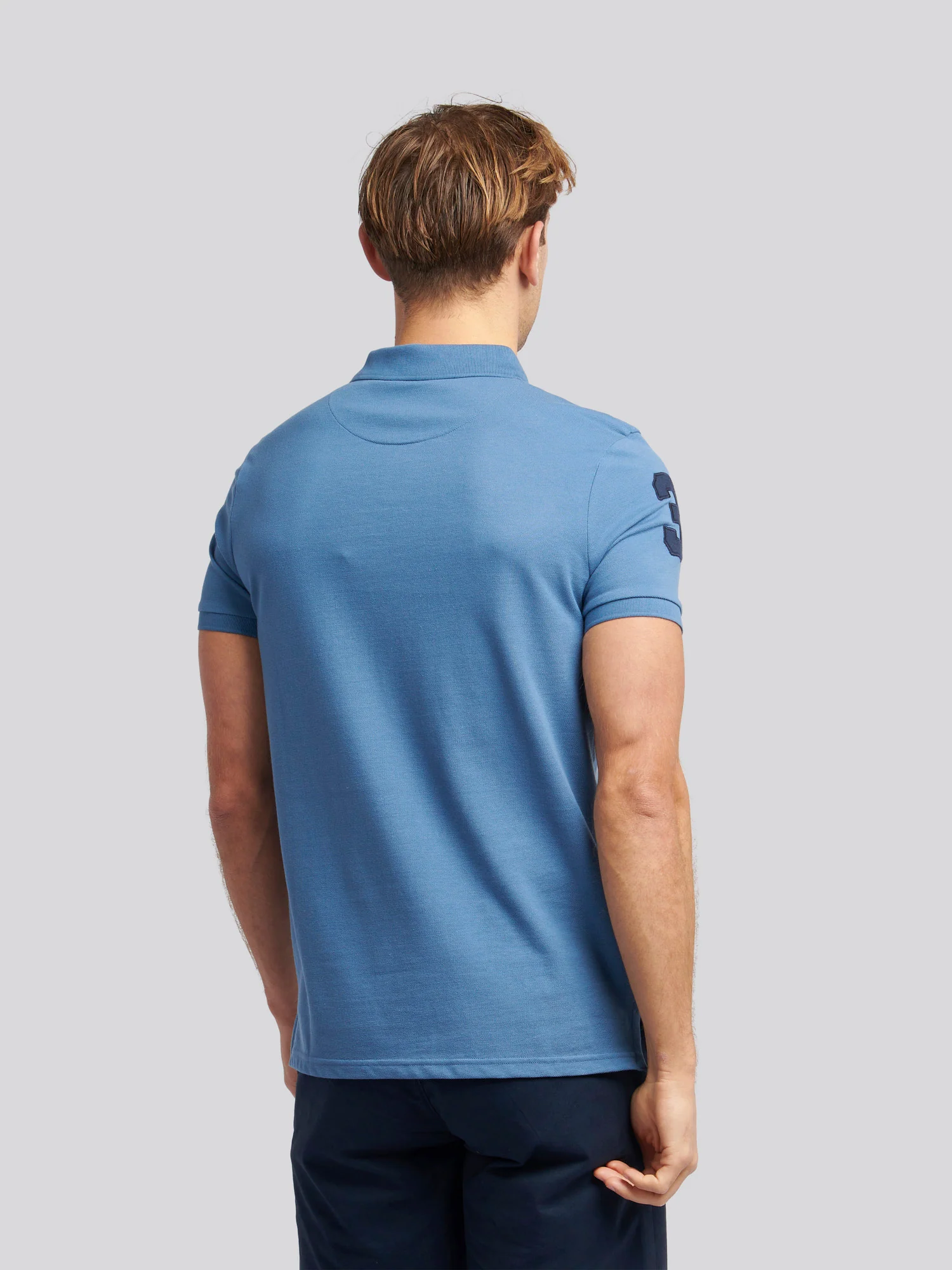 Mens Player 3 Polo Shirt Blue Horizon - Image 4