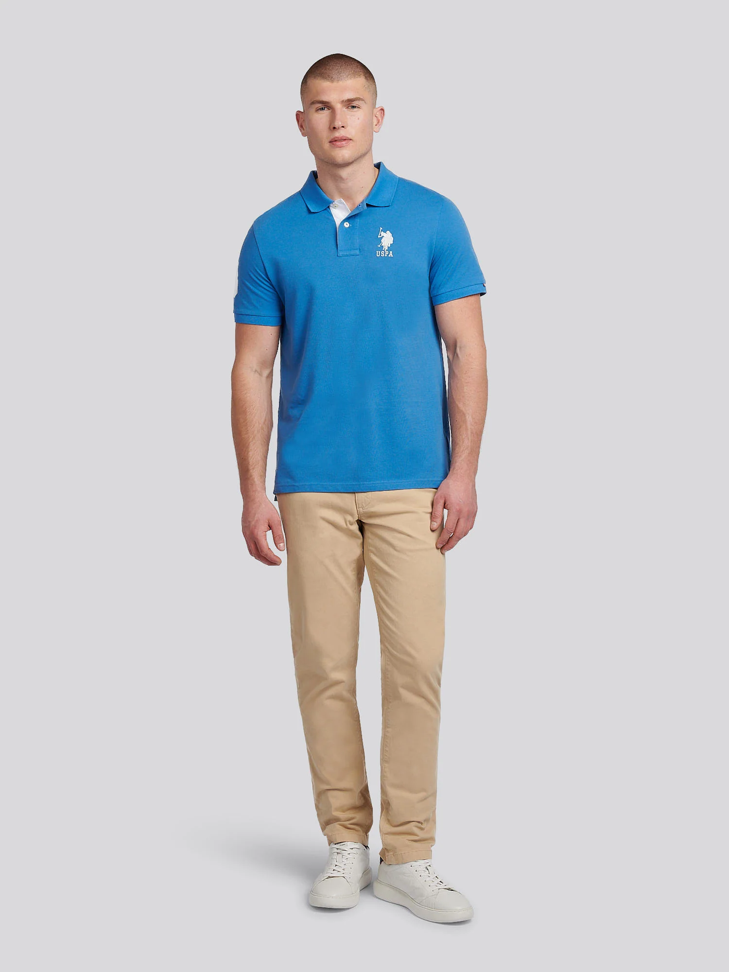 Mens Player 3 Polo Shirt Campanula - Image 3