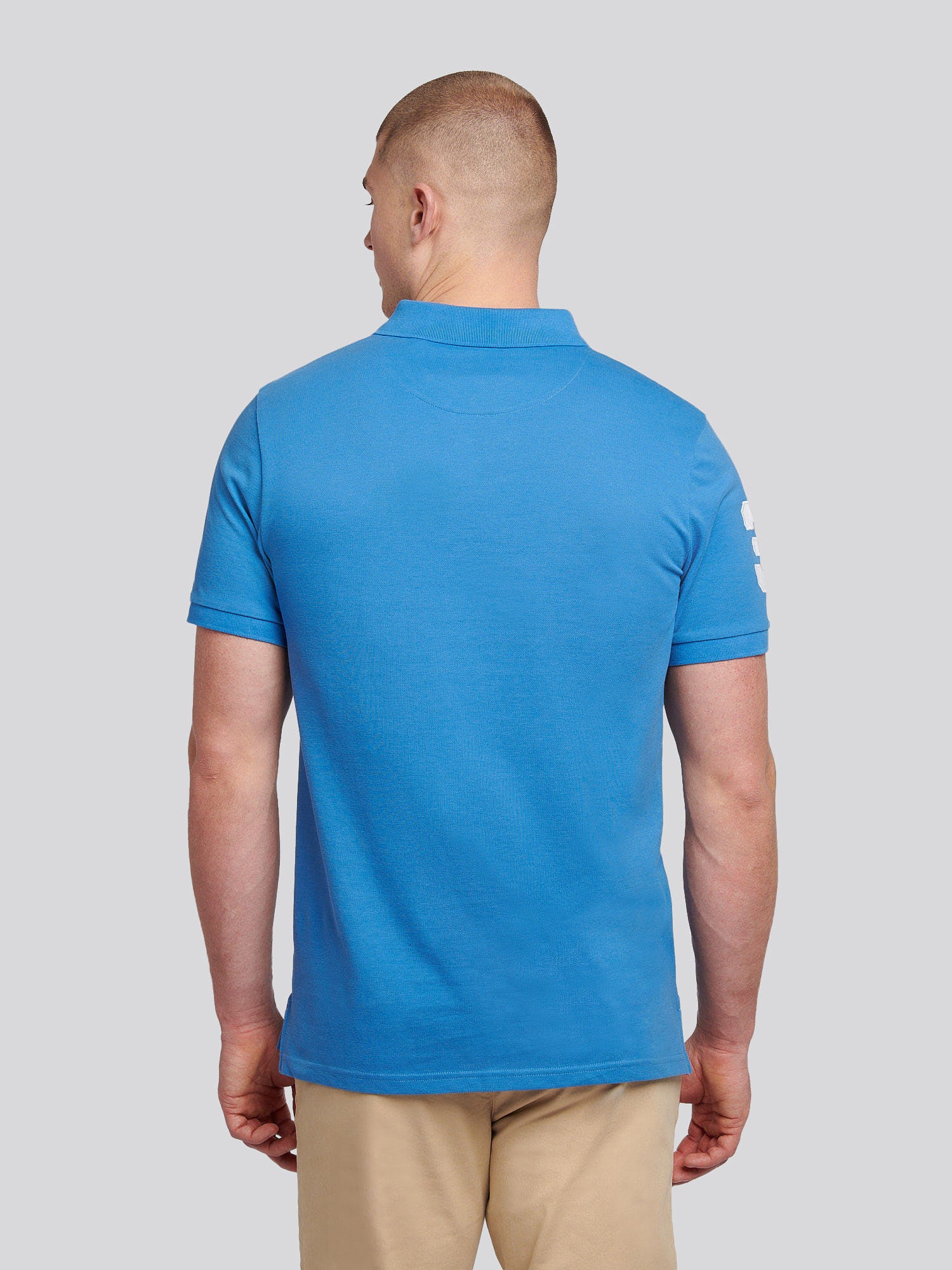Mens Player 3 Polo Shirt Campanula - Image 4