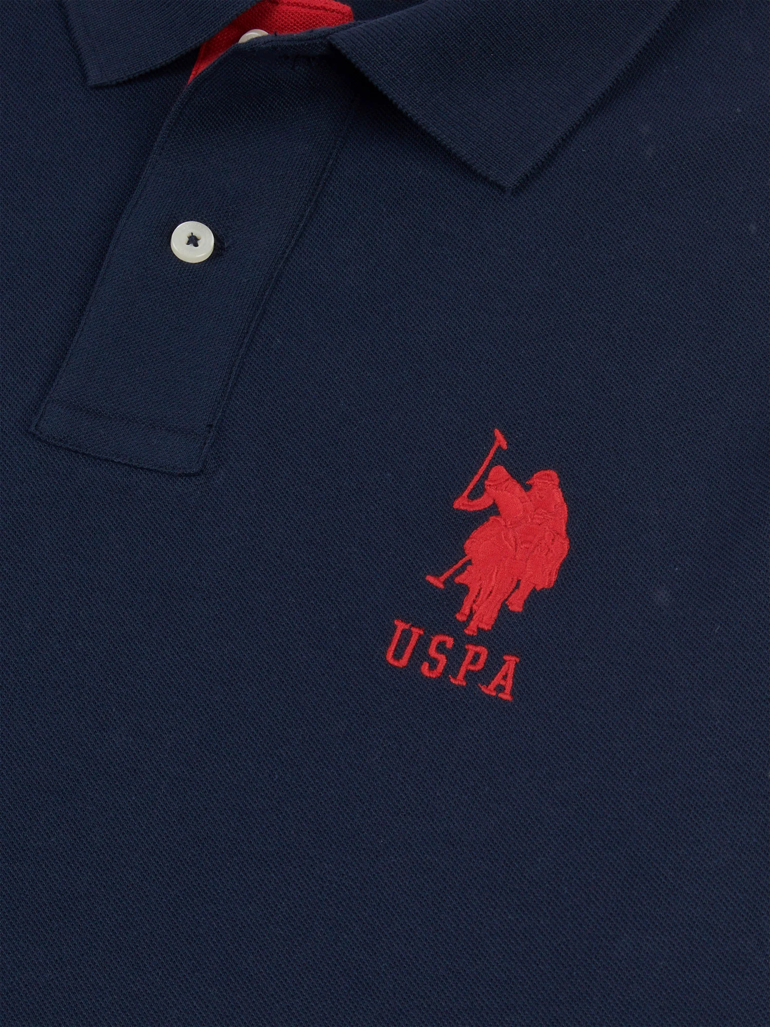 Mens Player 3 Polo Shirt Dark Sapphire Navy / Haute Red DHM - Image 7