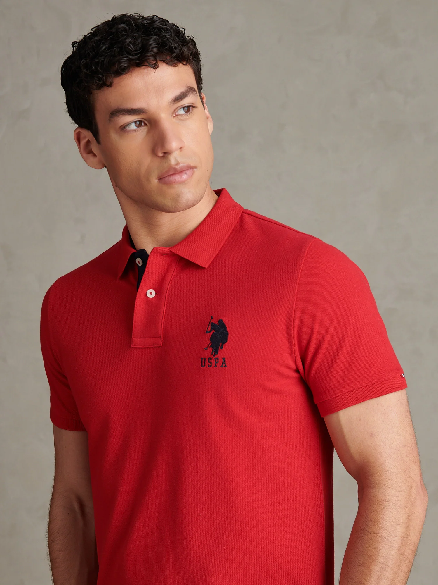 Mens Player 3 Polo Shirt Haute Red - Image 2