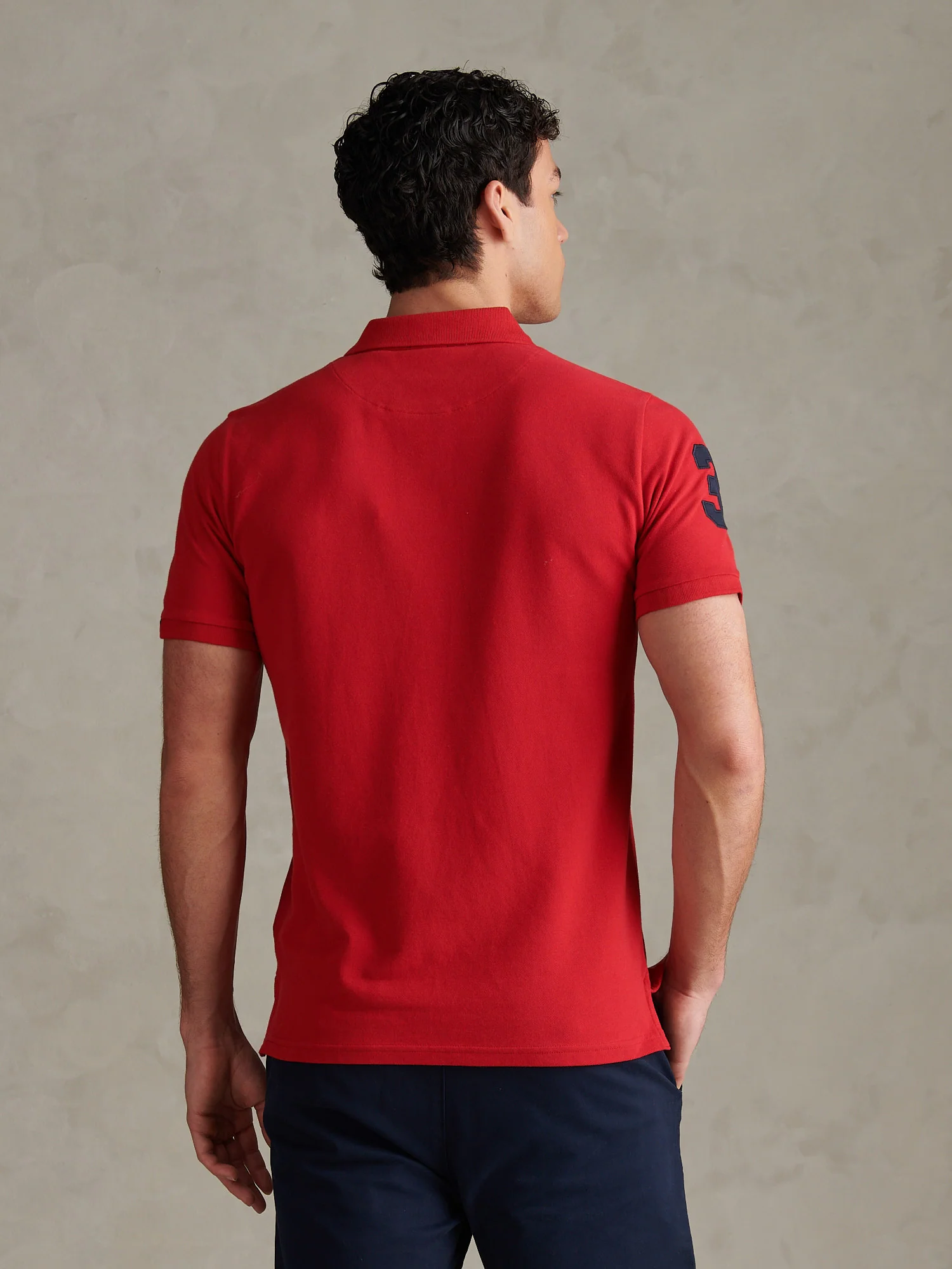 Mens Player 3 Polo Shirt Haute Red - Image 4