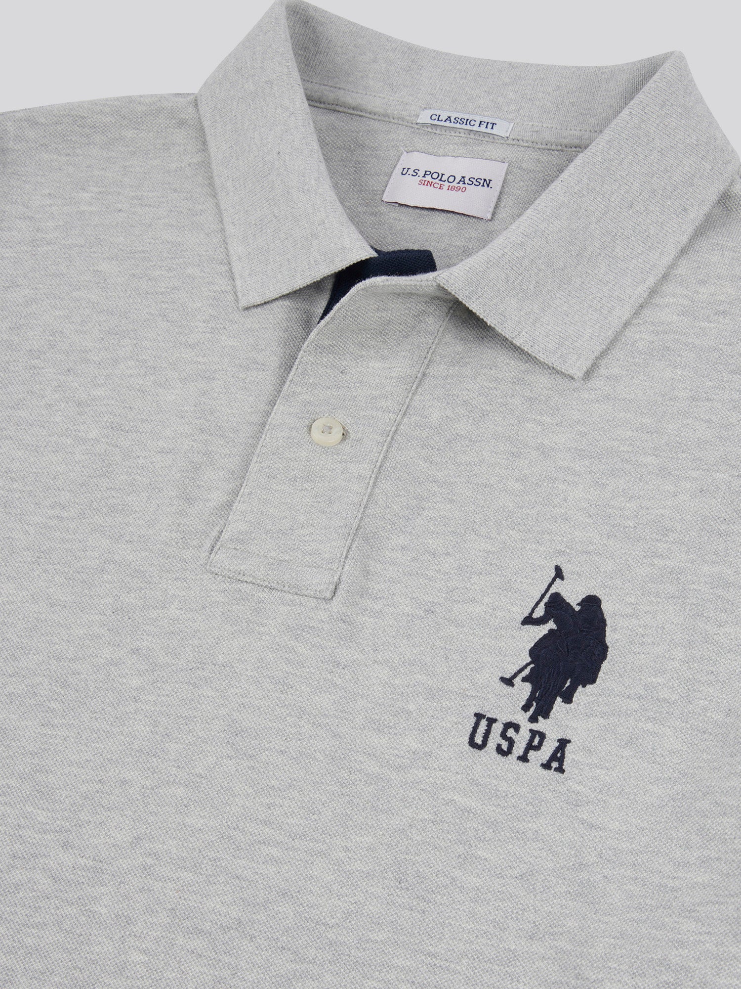 Mens Player 3 Polo Shirt Mid Grey Marl - Image 8