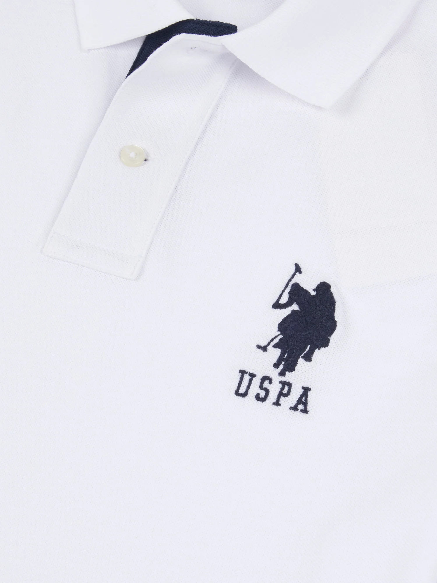 Mens Player 3 Polo Shirt White / Dark Sapphire Navy DHM - Image 7