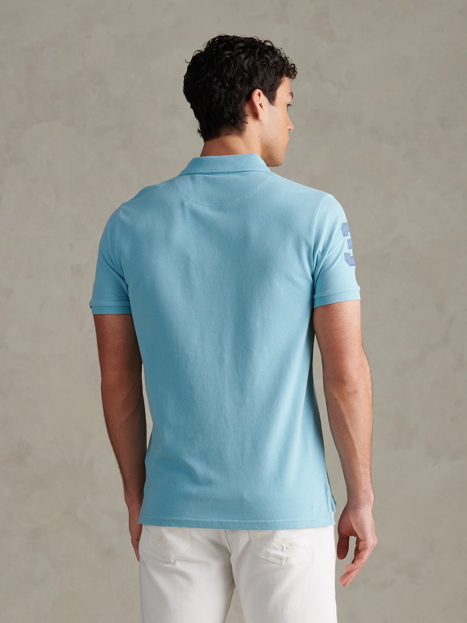 Mens Player 3 Polo Shirt Air Blue - Image 4