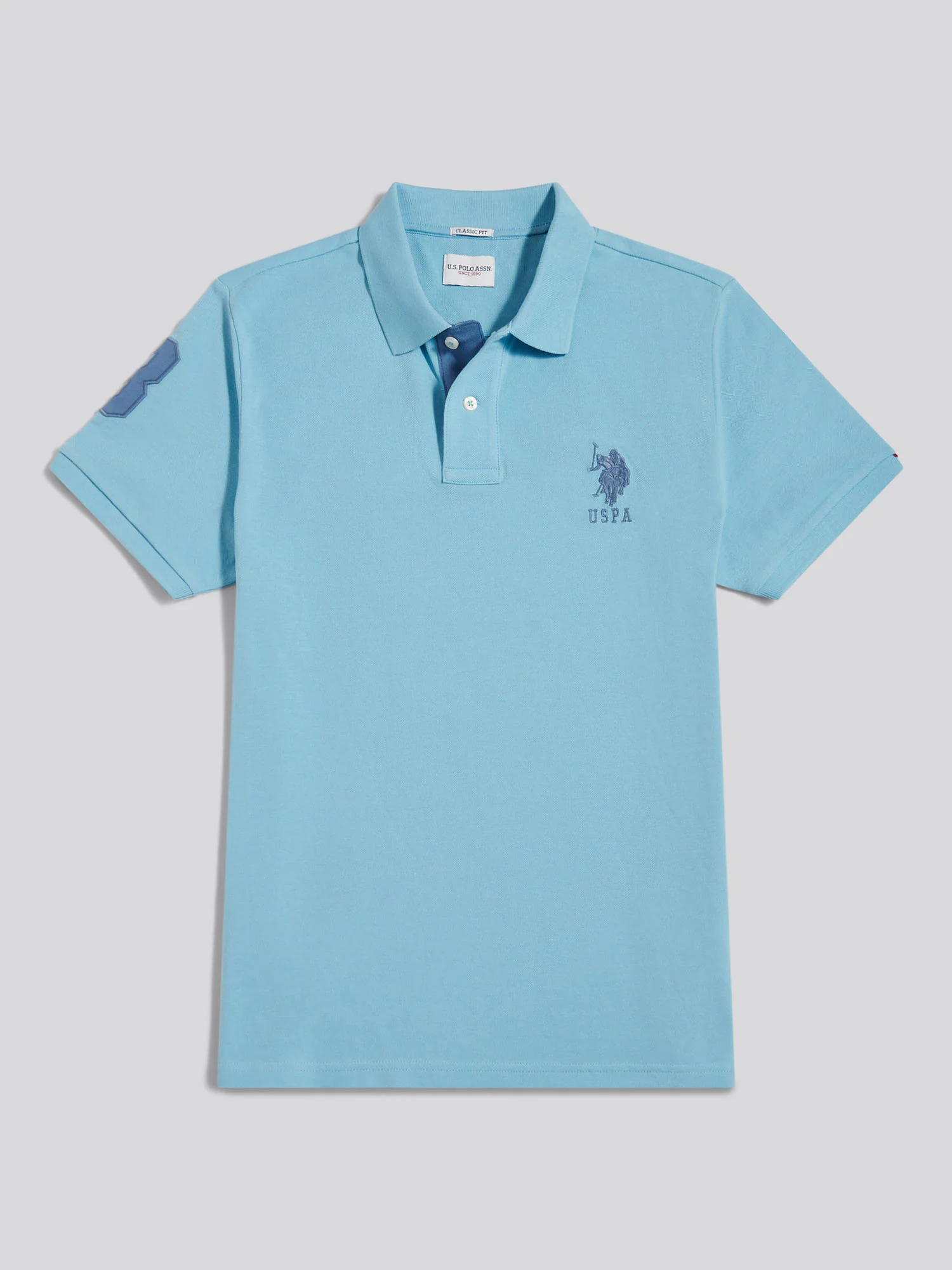 Mens Player 3 Polo Shirt Air Blue - Image 5