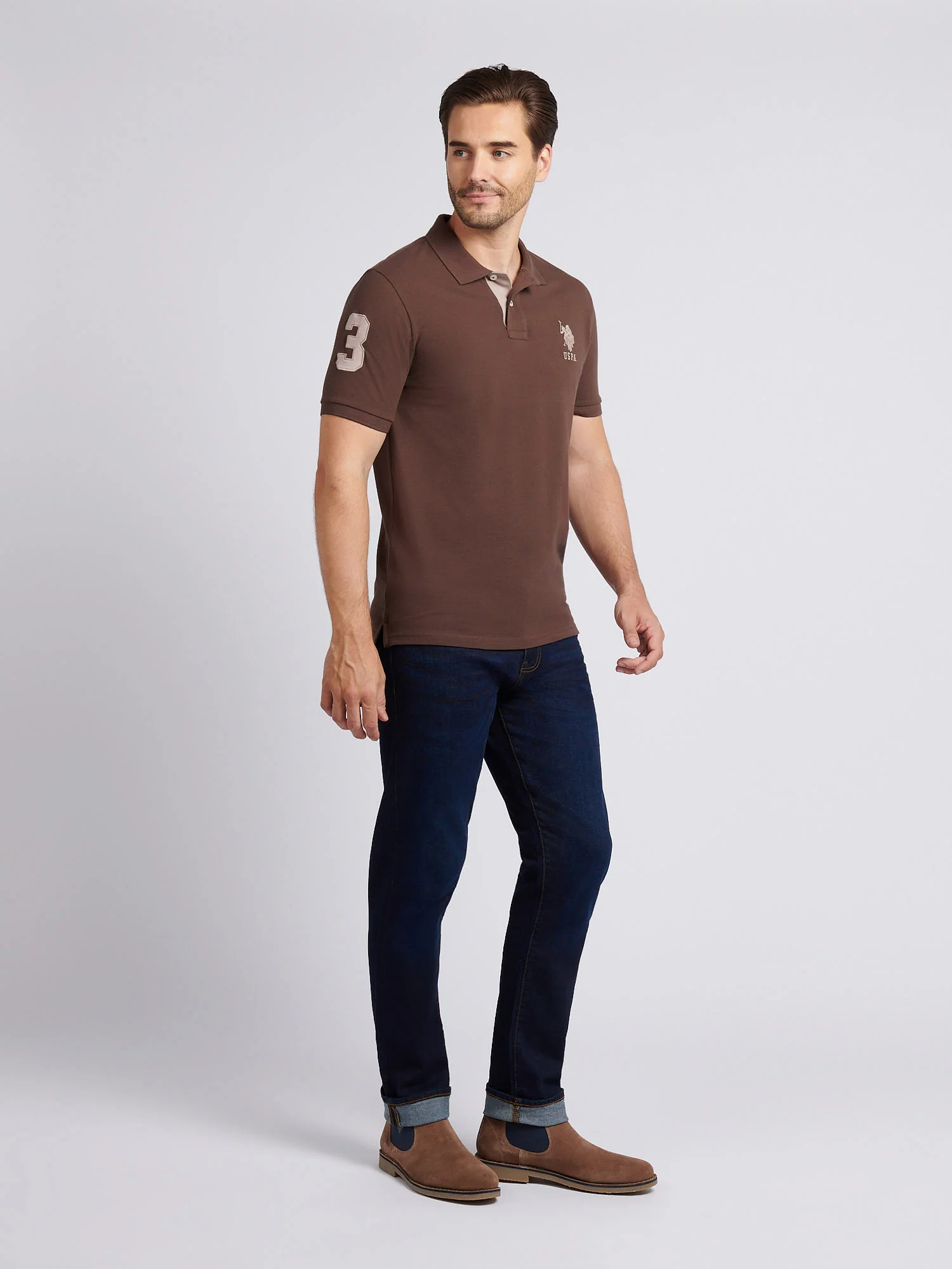 Mens Player 3 Polo Shirt Chocolate Martini - Image 3