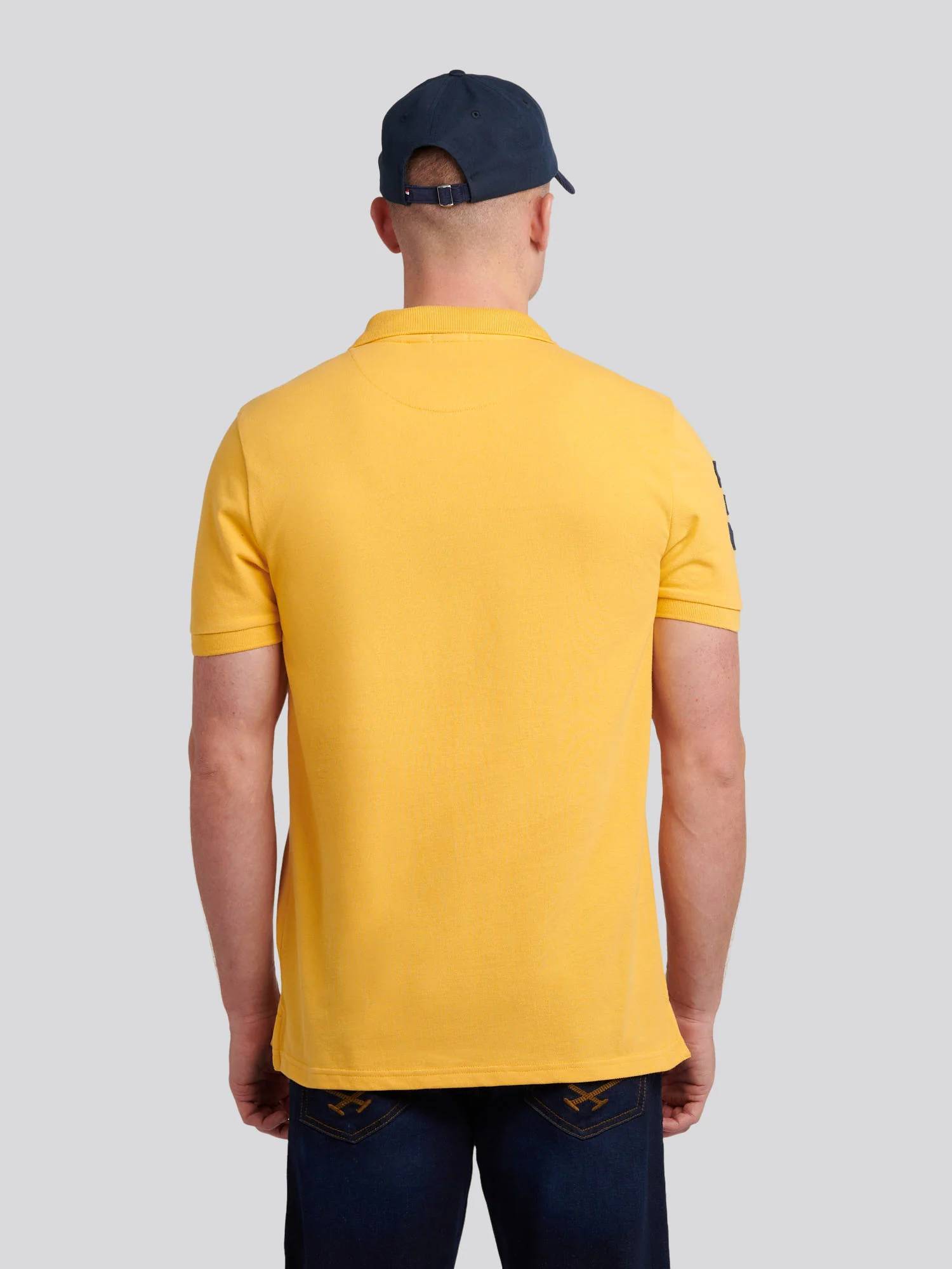 Mens Player 3 Polo Shirt Golden Apricot - Image 4