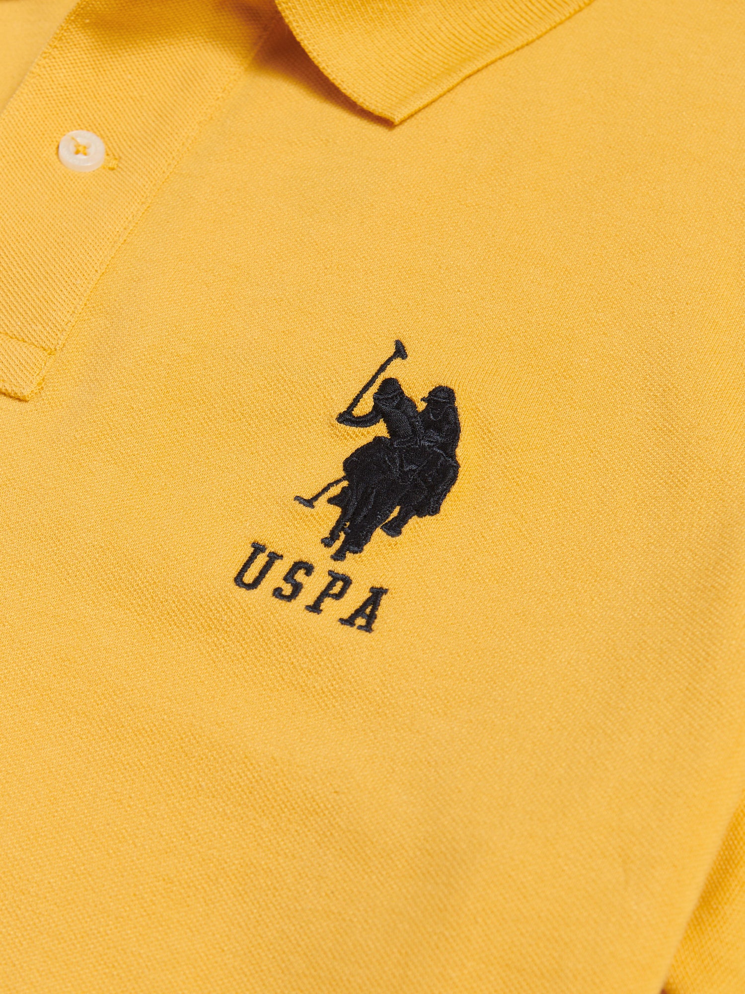 Mens Player 3 Polo Shirt Golden Apricot - Image 8