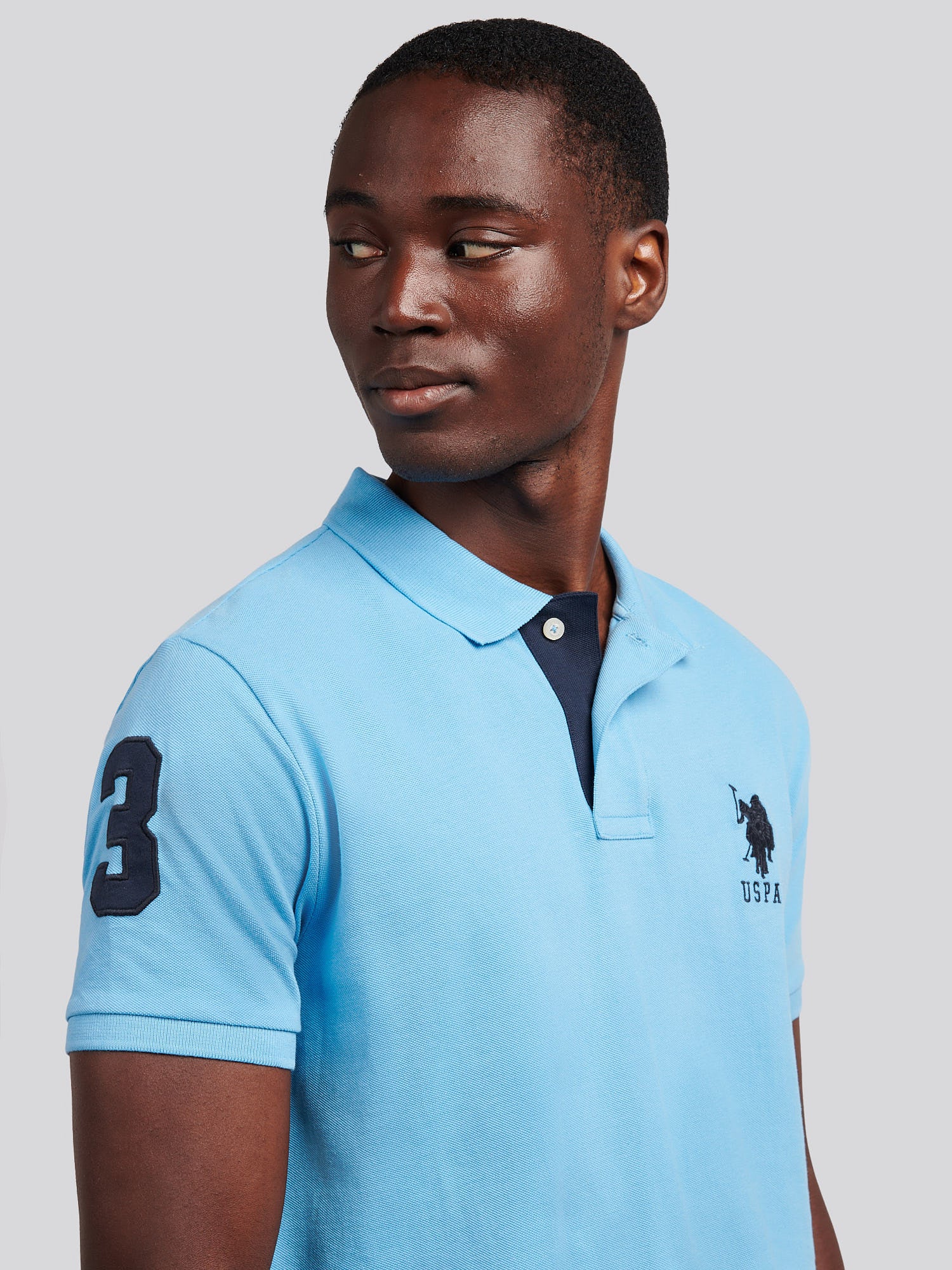 Mens Player 3 Polo Shirt Heritage Blue - Image 2