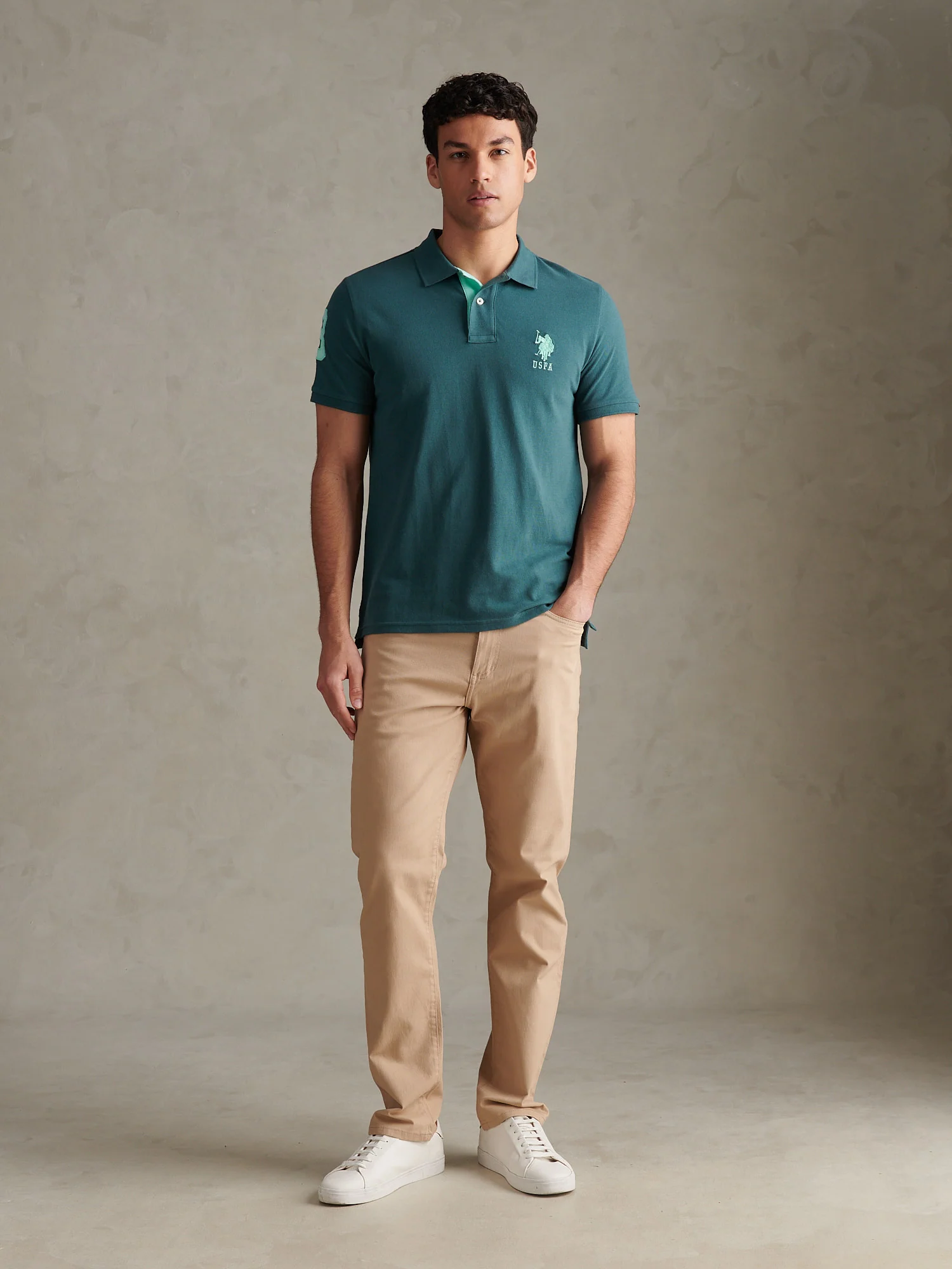 Mens Player 3 Polo Shirt Mediterranea - Image 3