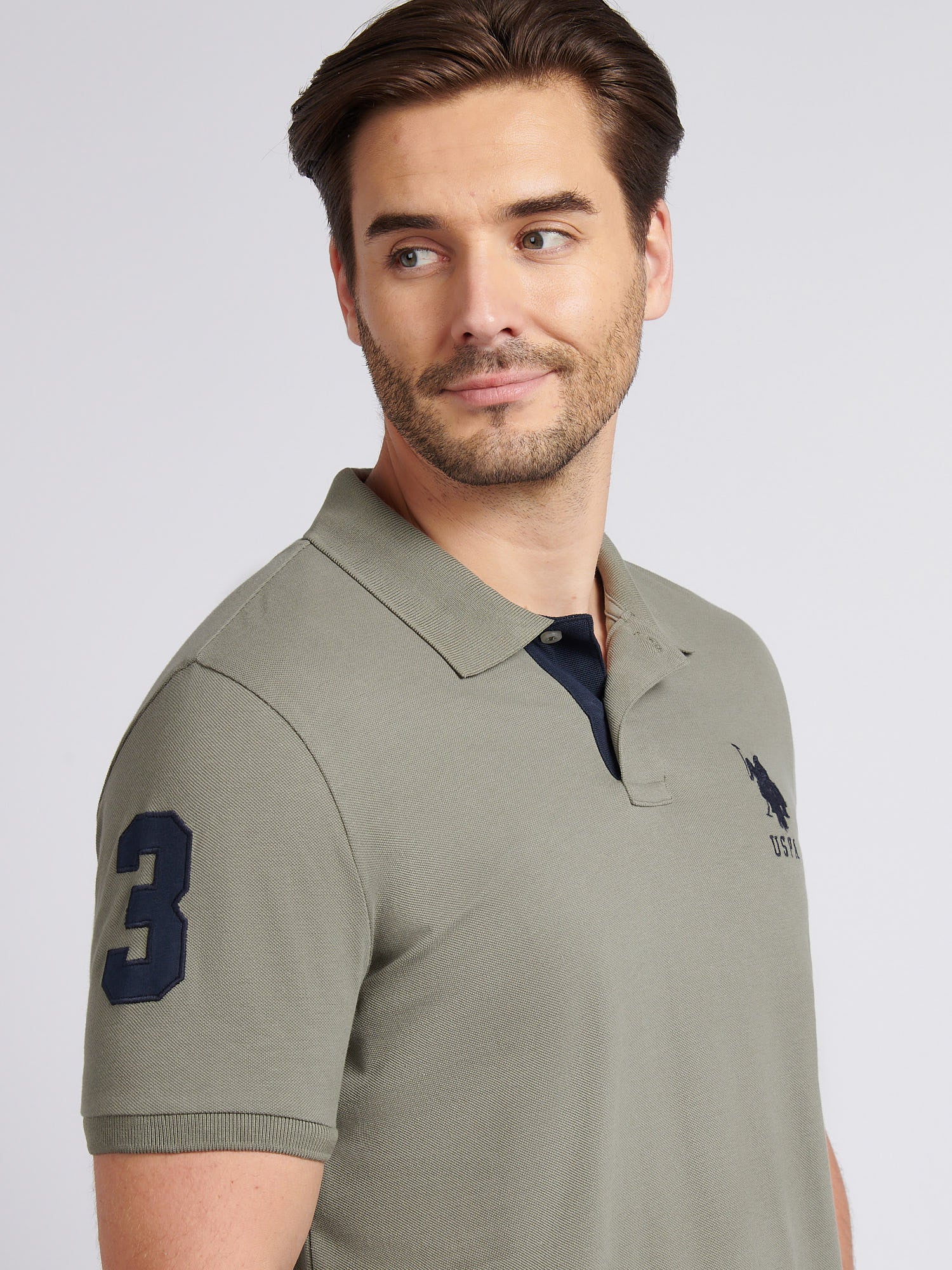Mens Player 3 Polo Shirt Mulled Basil - Image 2