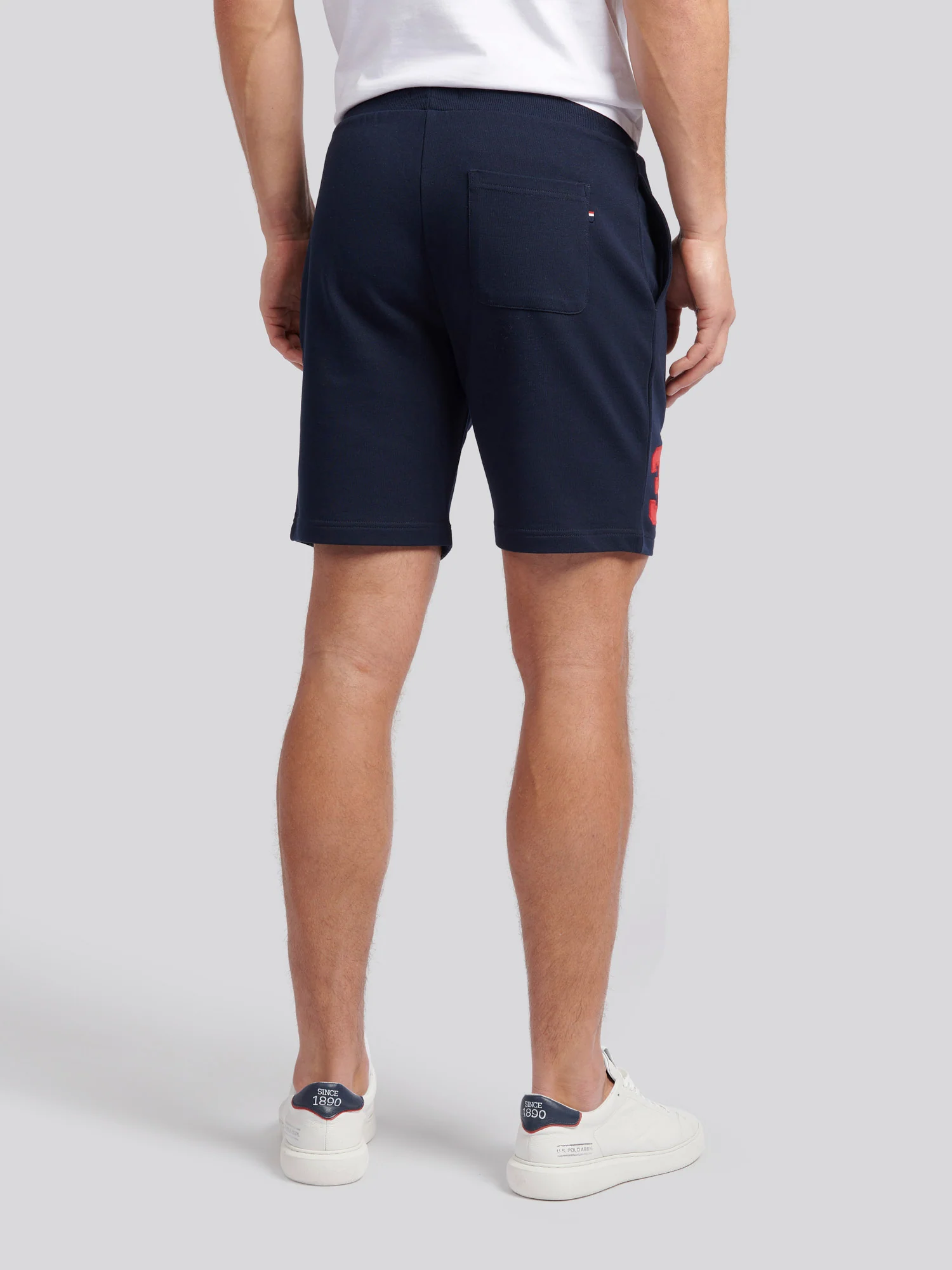 Mens Player 3 Sweat Shorts Dark Sapphire Navy / Haute Red DHM - Image 4