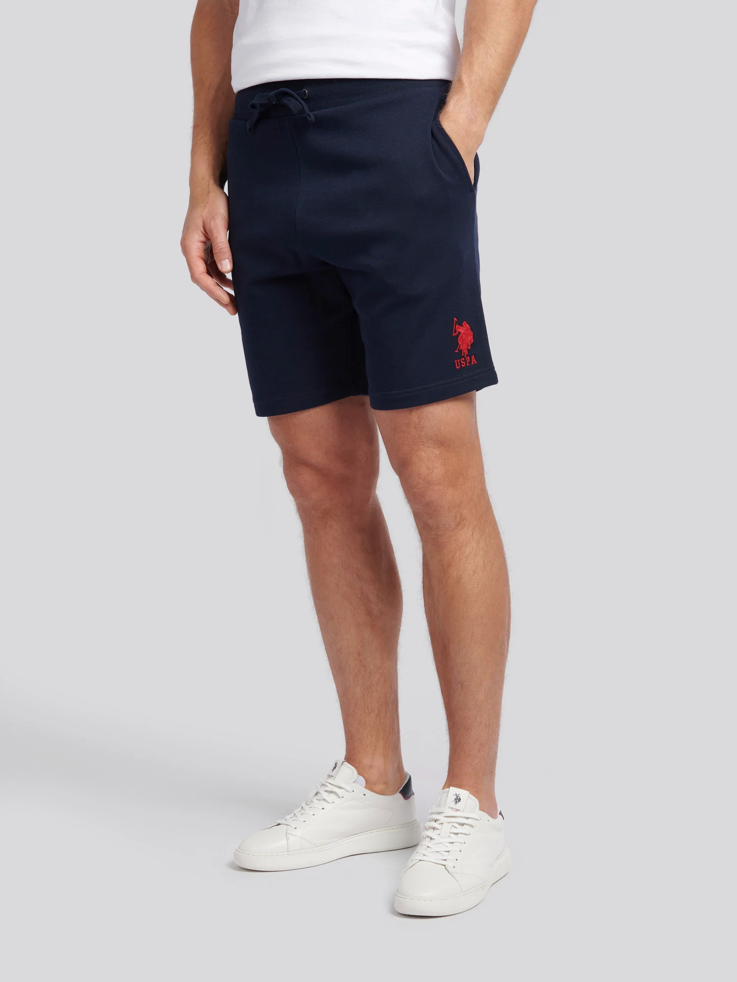 Mens Player 3 Sweat Shorts Dark Sapphire Navy / Haute Red DHM - Image 7