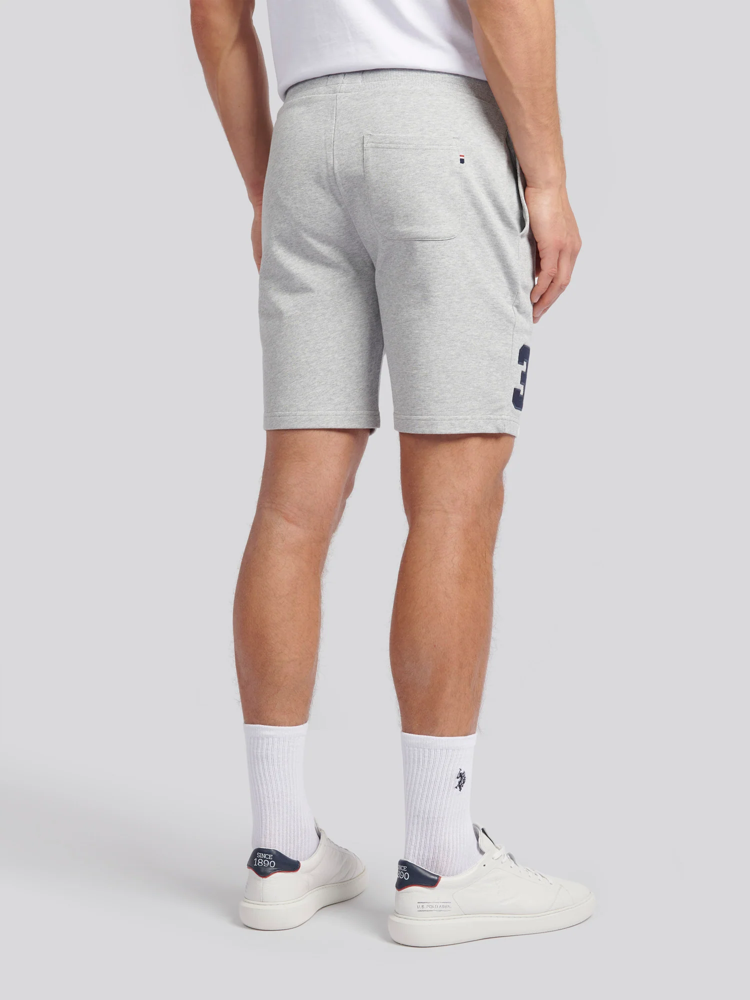 Mens Player 3 Sweat Shorts Mid Grey Marl - Image 4