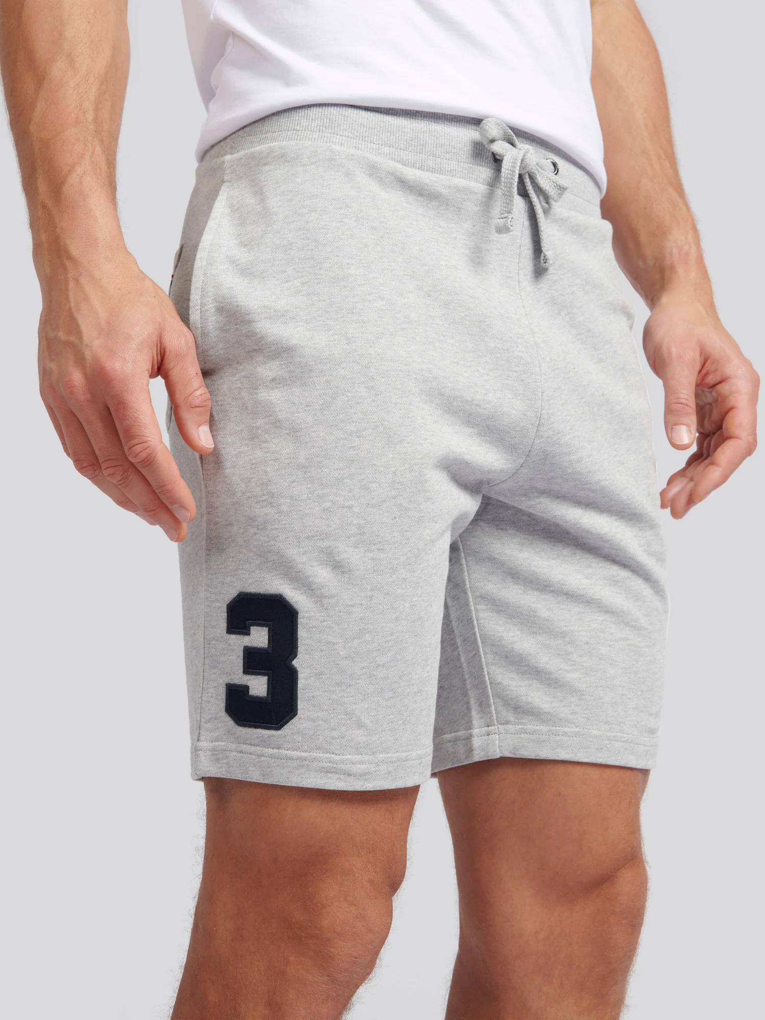 Mens Player 3 Sweat Shorts Mid Grey Marl - Image 5