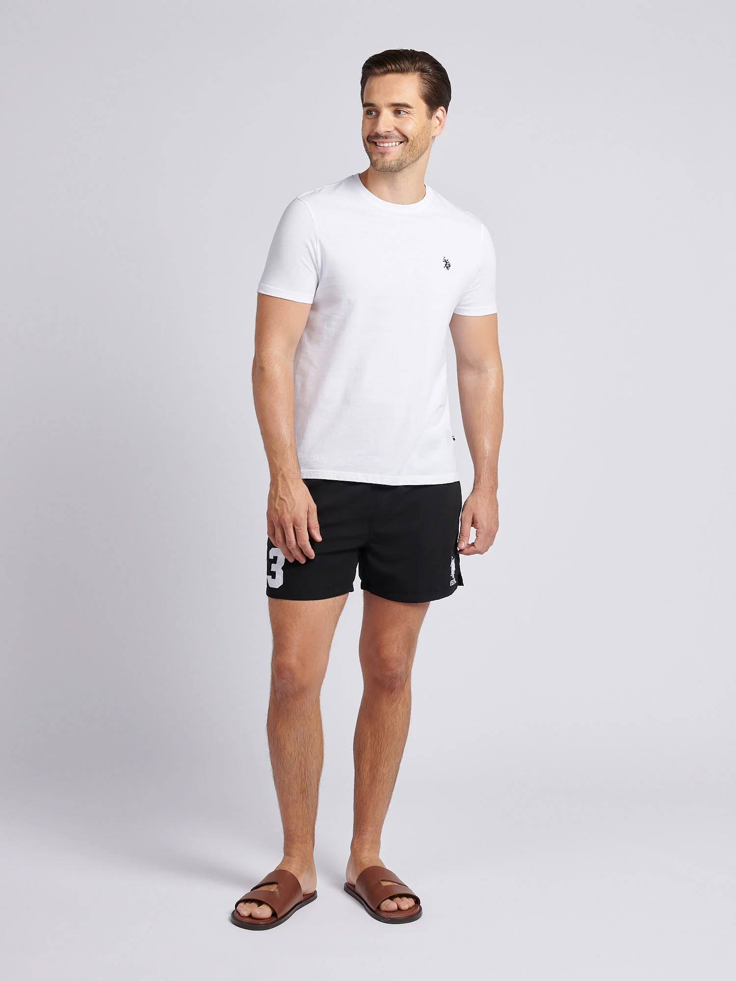 Mens Player 3 Swim Short Black Bright White DHM - Image 4