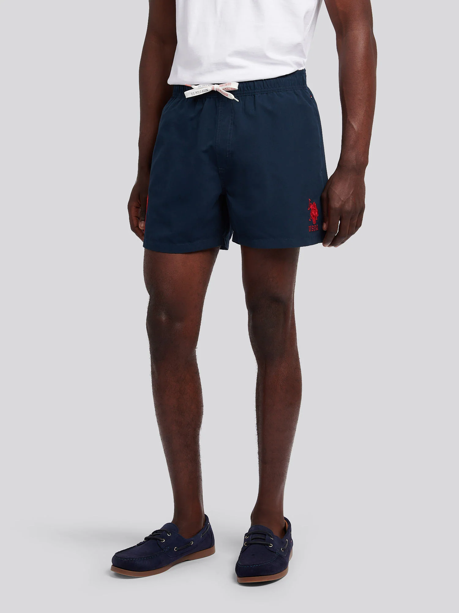 Mens Player 3 Swim Short Dark Sapphire Navy / Haute Red DHM