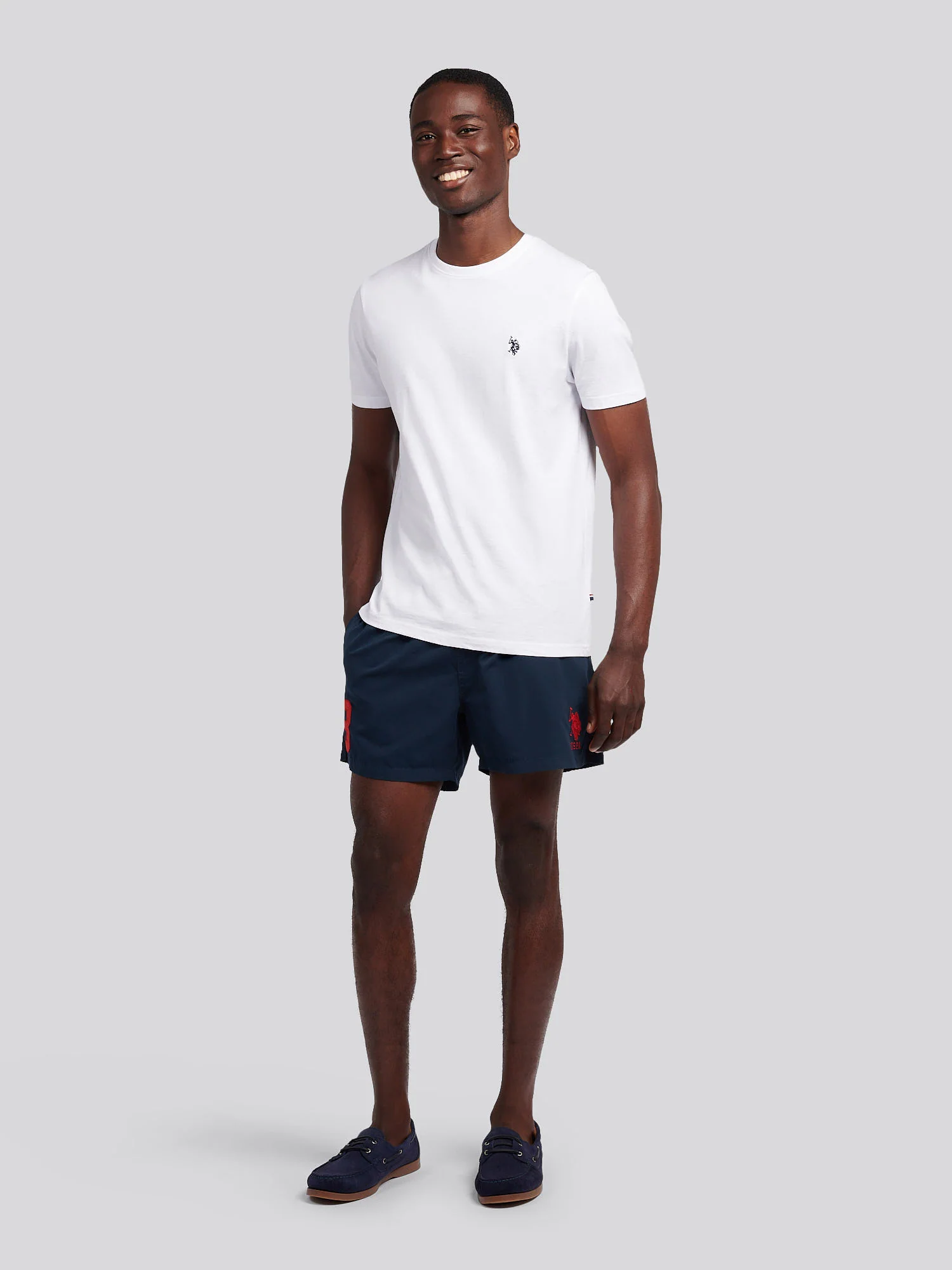 Mens Player 3 Swim Short Dark Sapphire Navy / Haute Red DHM - Image 4
