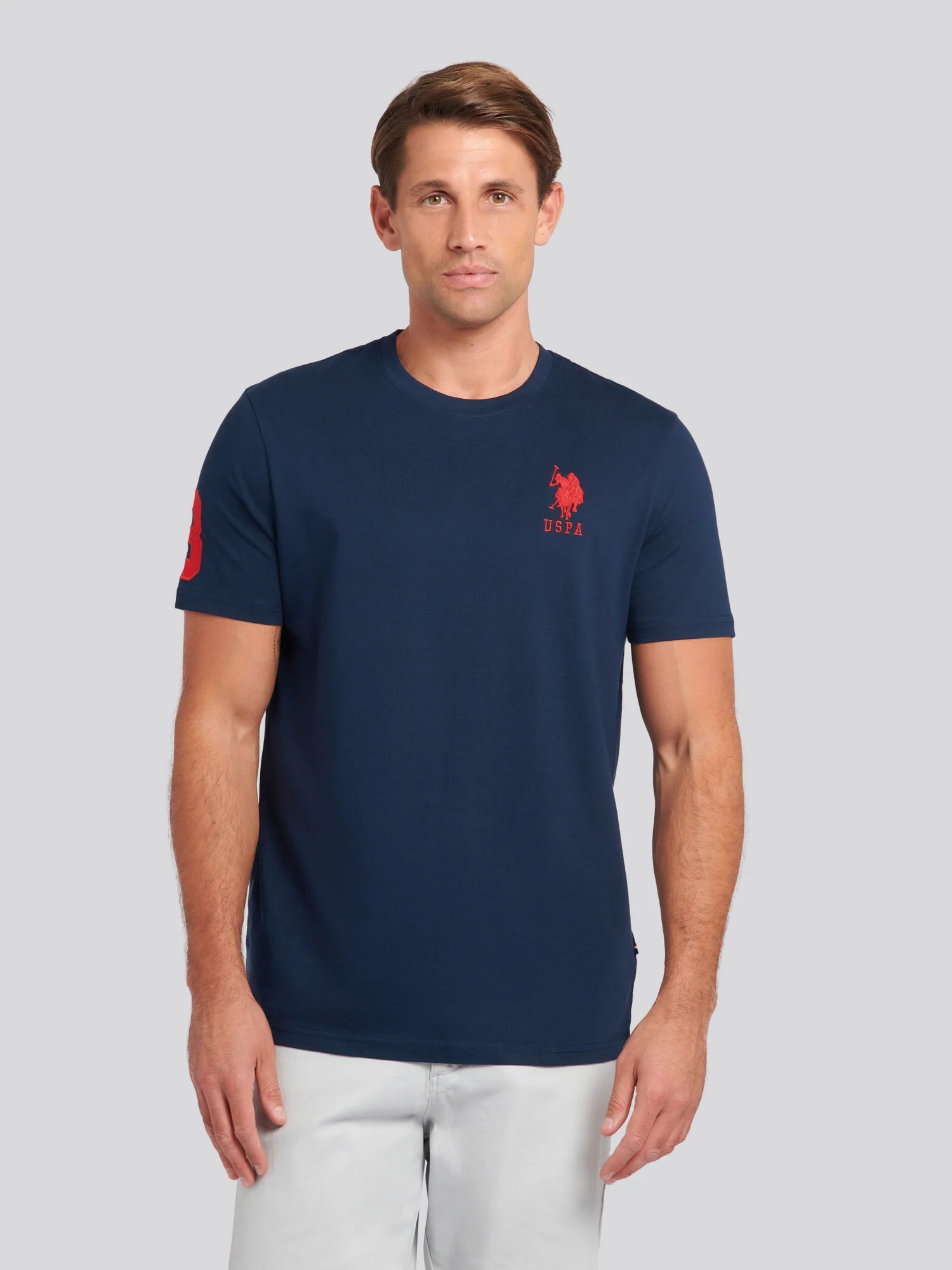 Mens Player 3 T-Shirt Dark Sapphire Navy / Haute Red DHM
