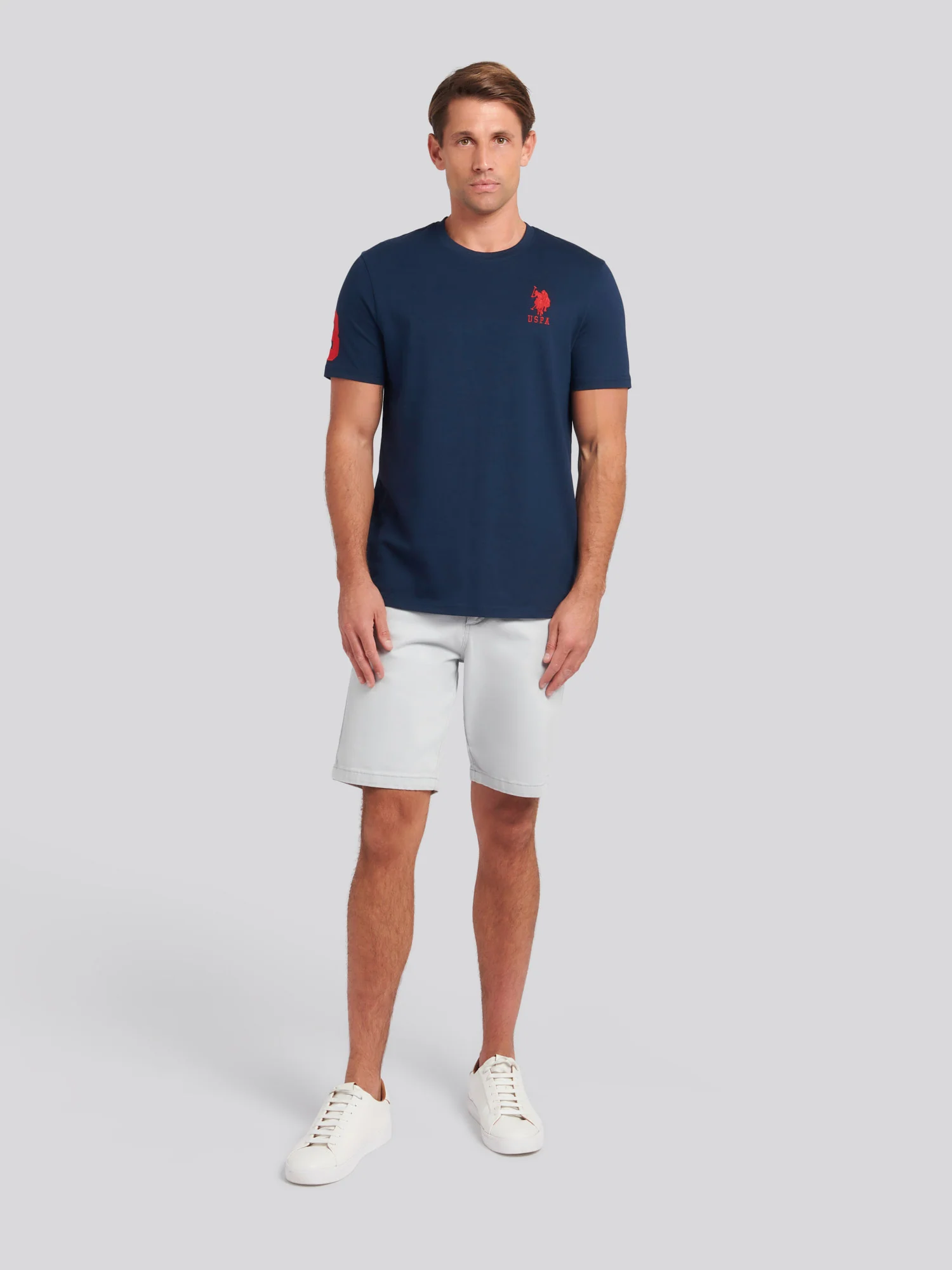 Mens Player 3 T-Shirt Dark Sapphire Navy / Haute Red DHM - Image 3