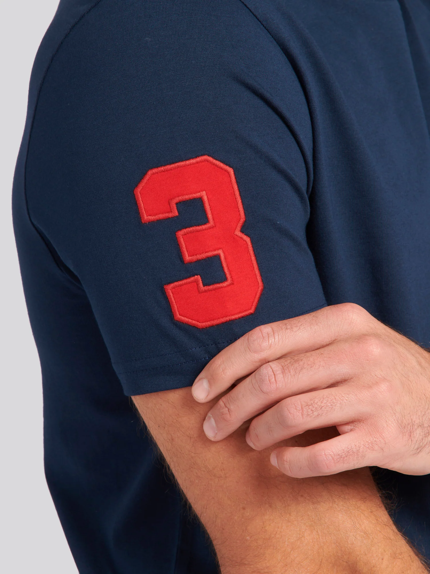 Mens Player 3 T-Shirt Dark Sapphire Navy / Haute Red DHM - Image 5