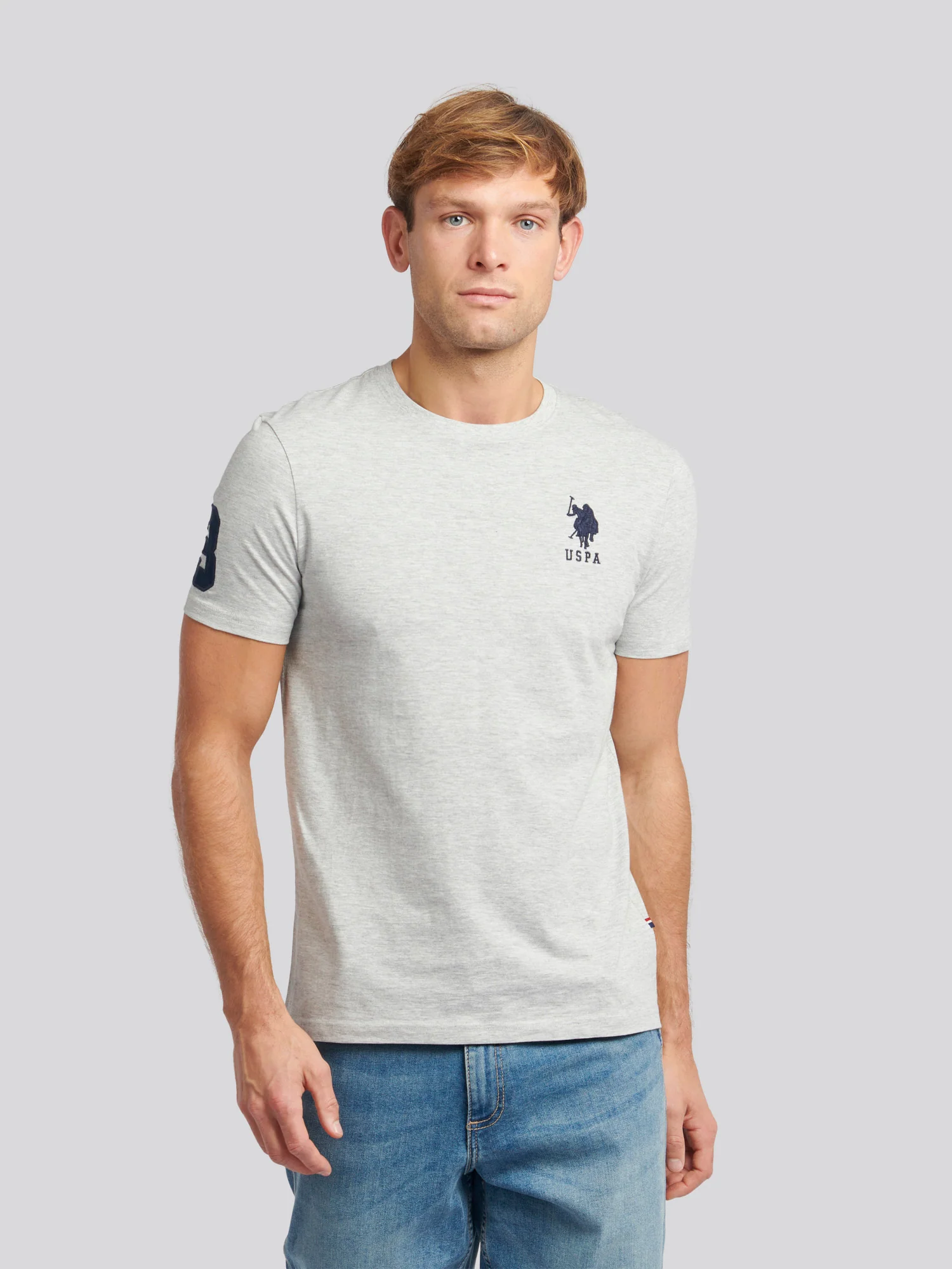 Mens Player 3 T-Shirt Mid Grey Marl