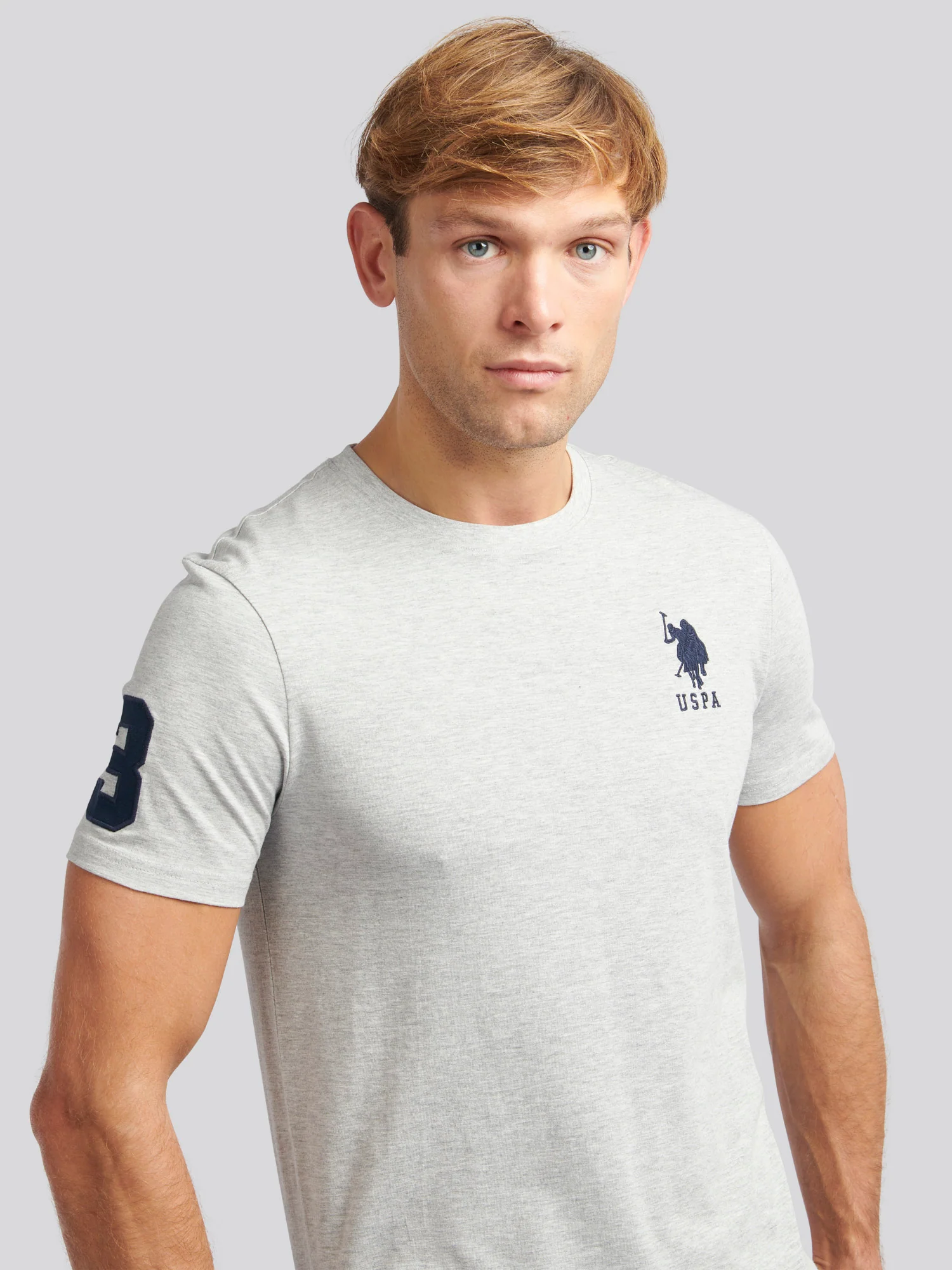 Mens Player 3 T-Shirt Mid Grey Marl - Image 2