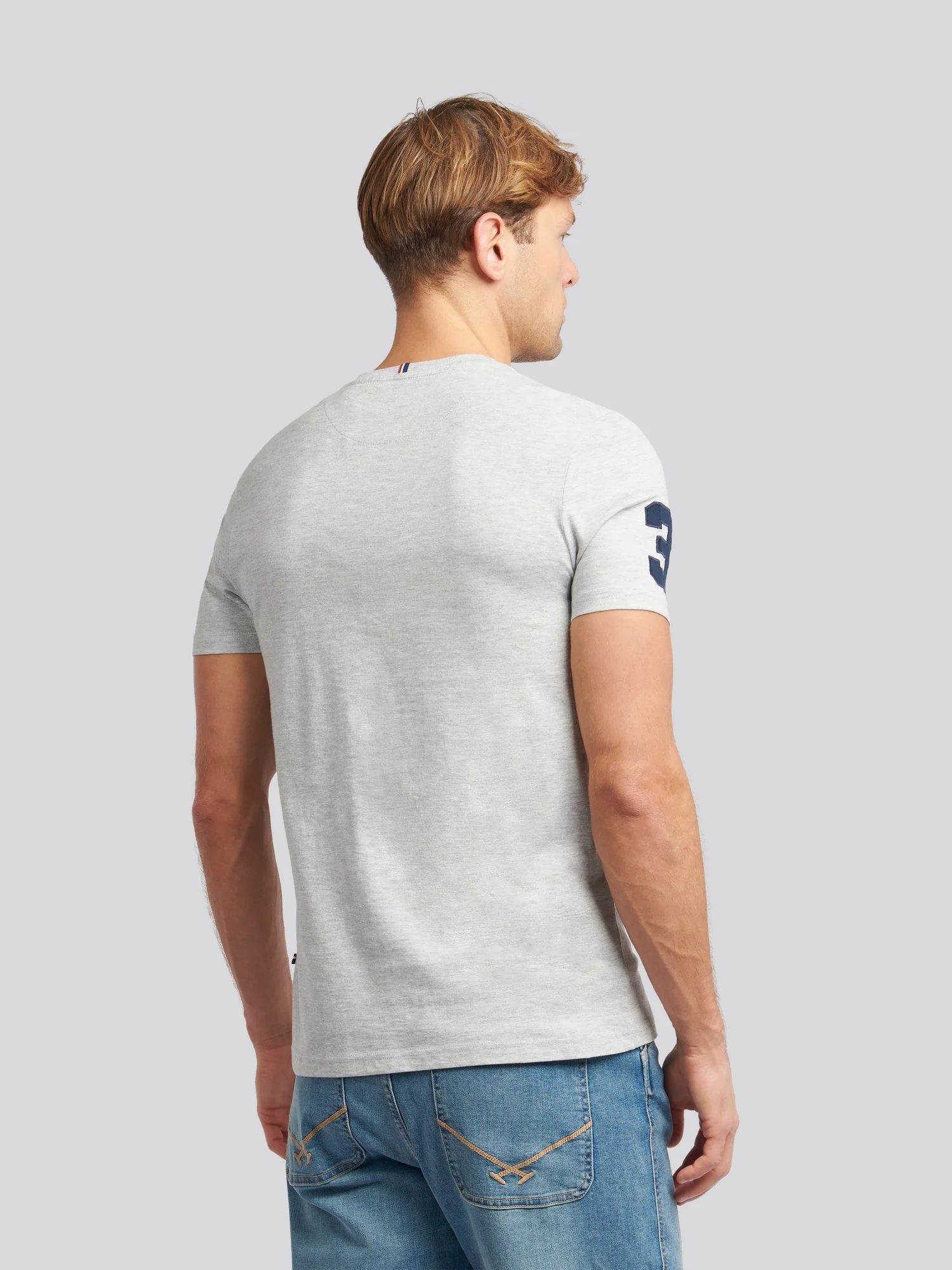 Mens Player 3 T-Shirt Mid Grey Marl - Image 4