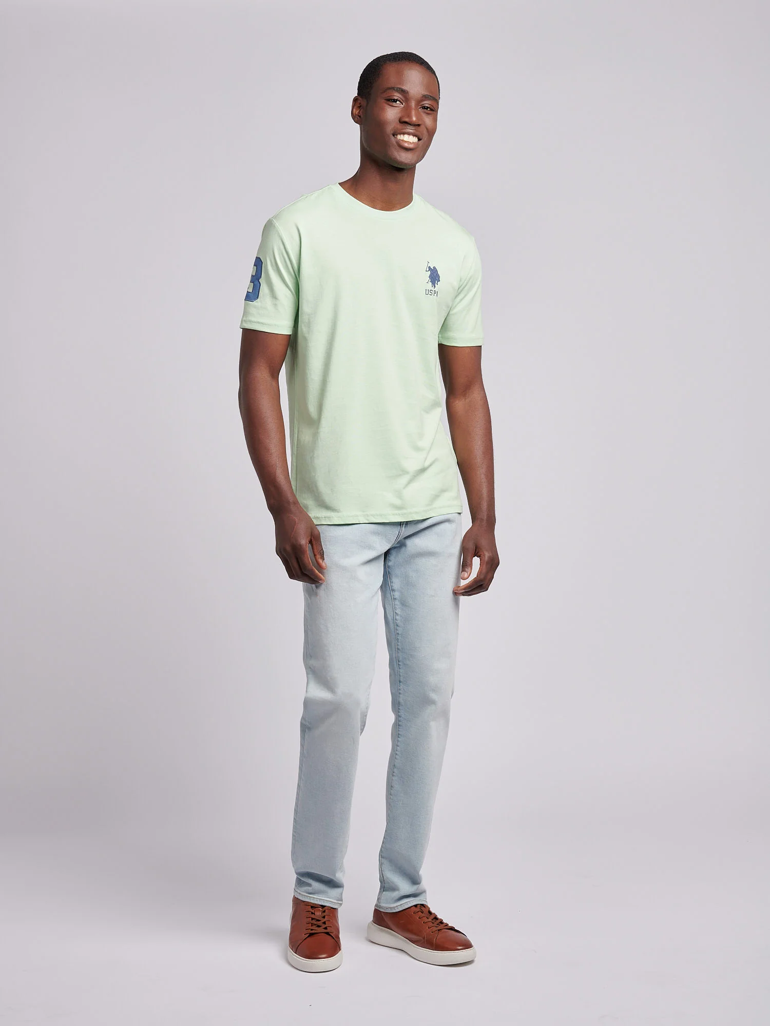 Mens Player 3 T-Shirt Pastel Green - Image 3