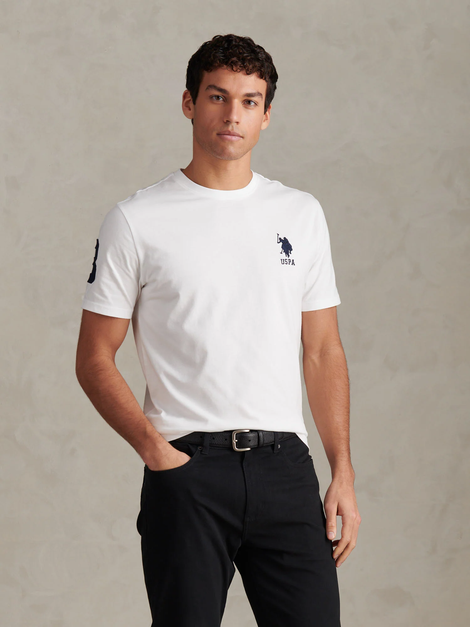 Mens Player 3 T-Shirt White / Dark Sapphire Navy DHM