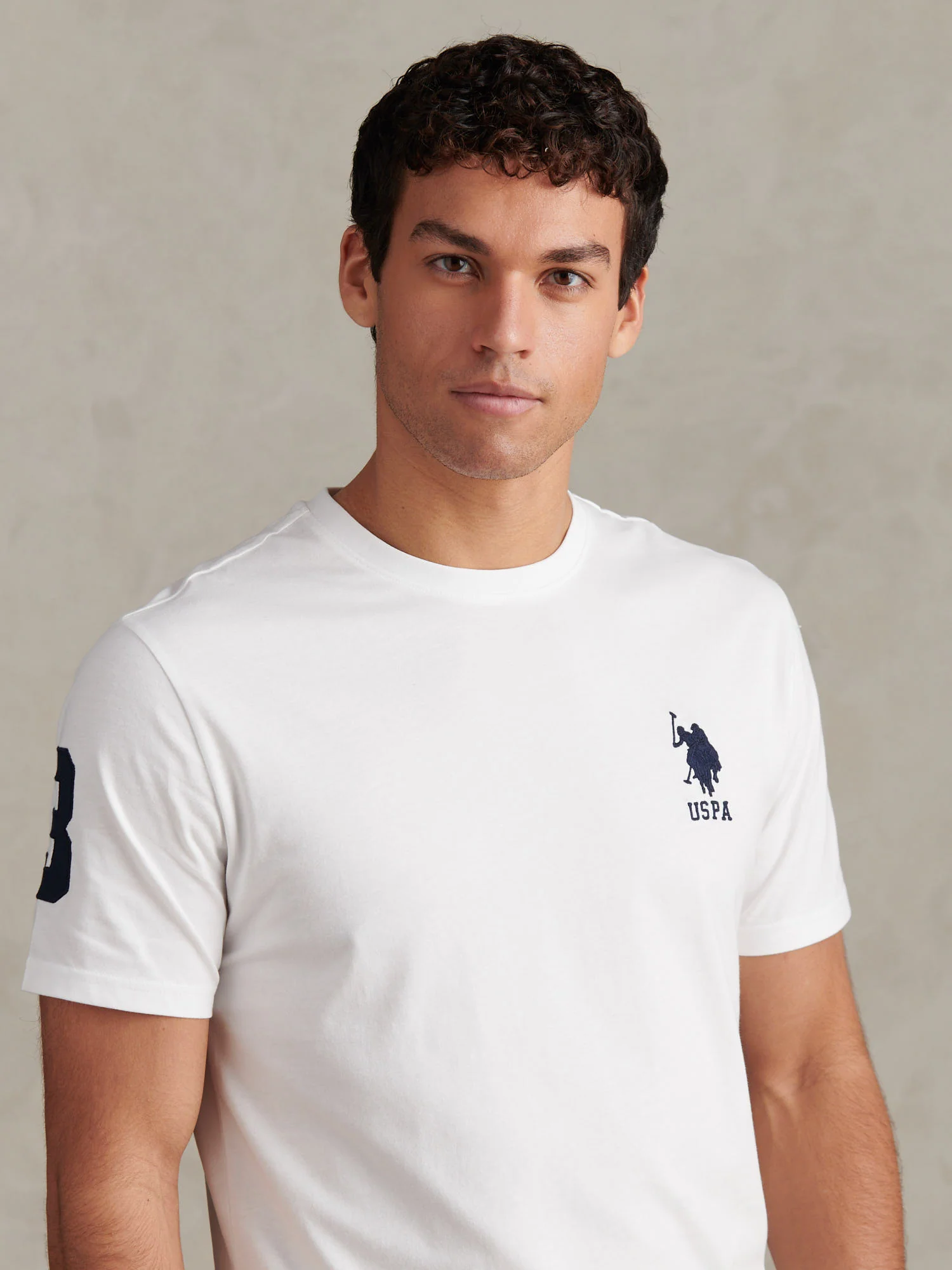 Mens Player 3 T-Shirt White / Dark Sapphire Navy DHM - Image 2