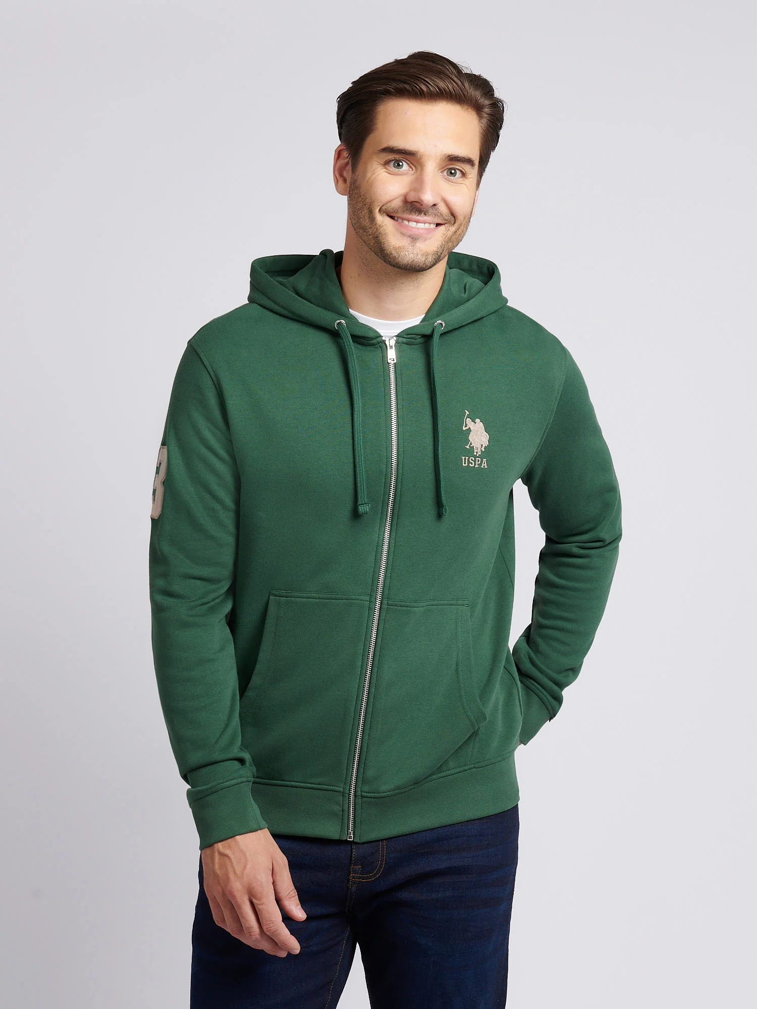 Mens Player 3 Zip Hoodie in Pineneedle