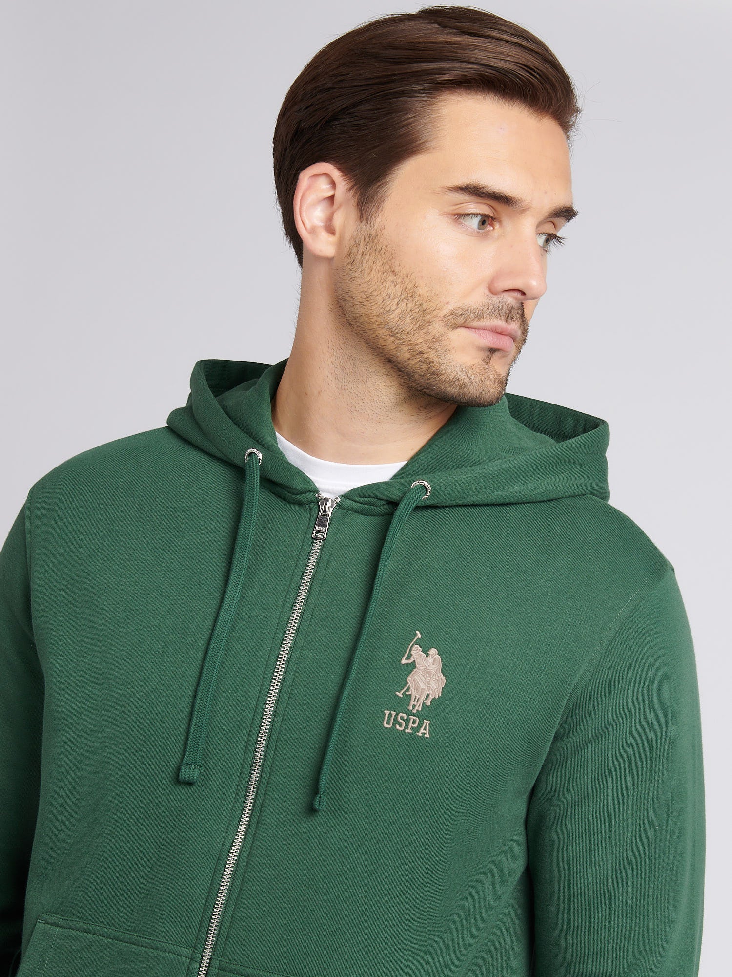 Mens Player 3 Zip Hoodie in Pineneedle - Image 2