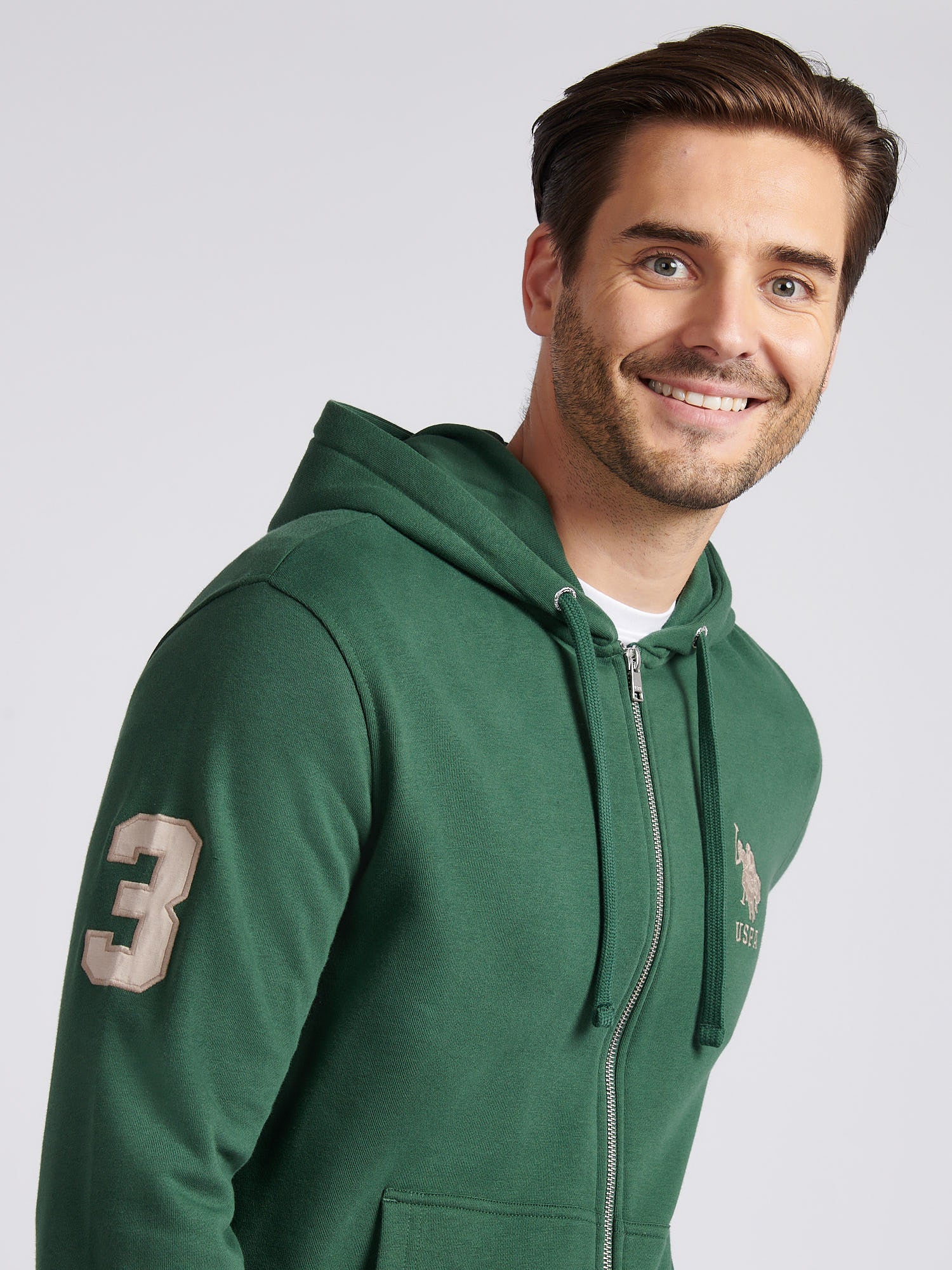Mens Player 3 Zip Hoodie in Pineneedle - Image 5