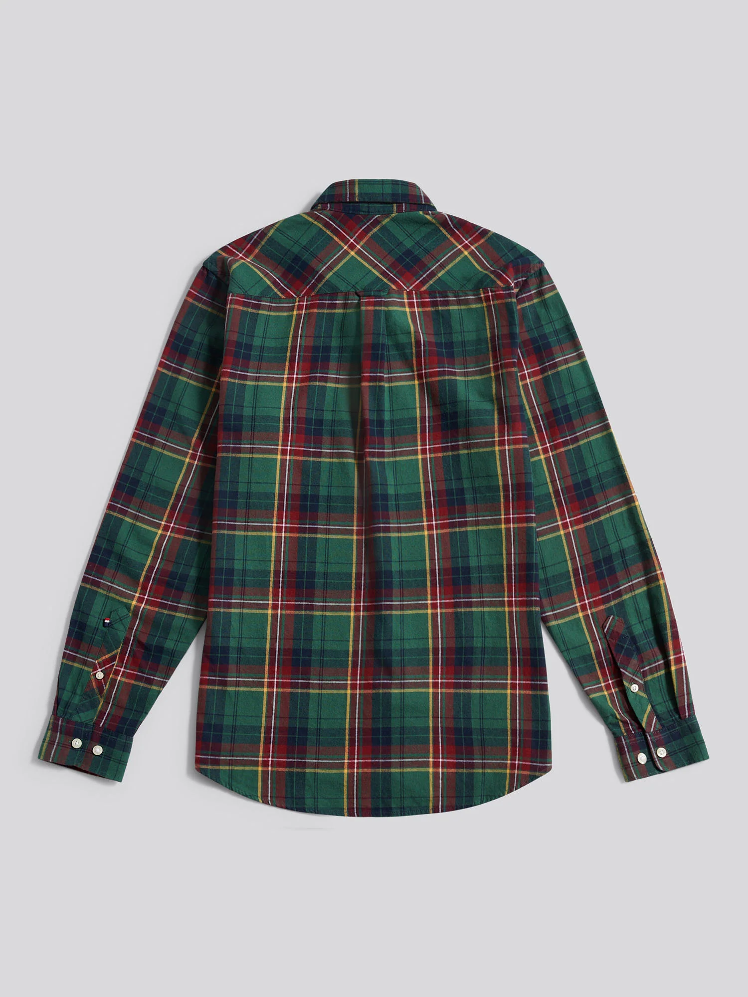Mens Pocketed Checked Buttondown Shirt in Pineneedle - Image 7